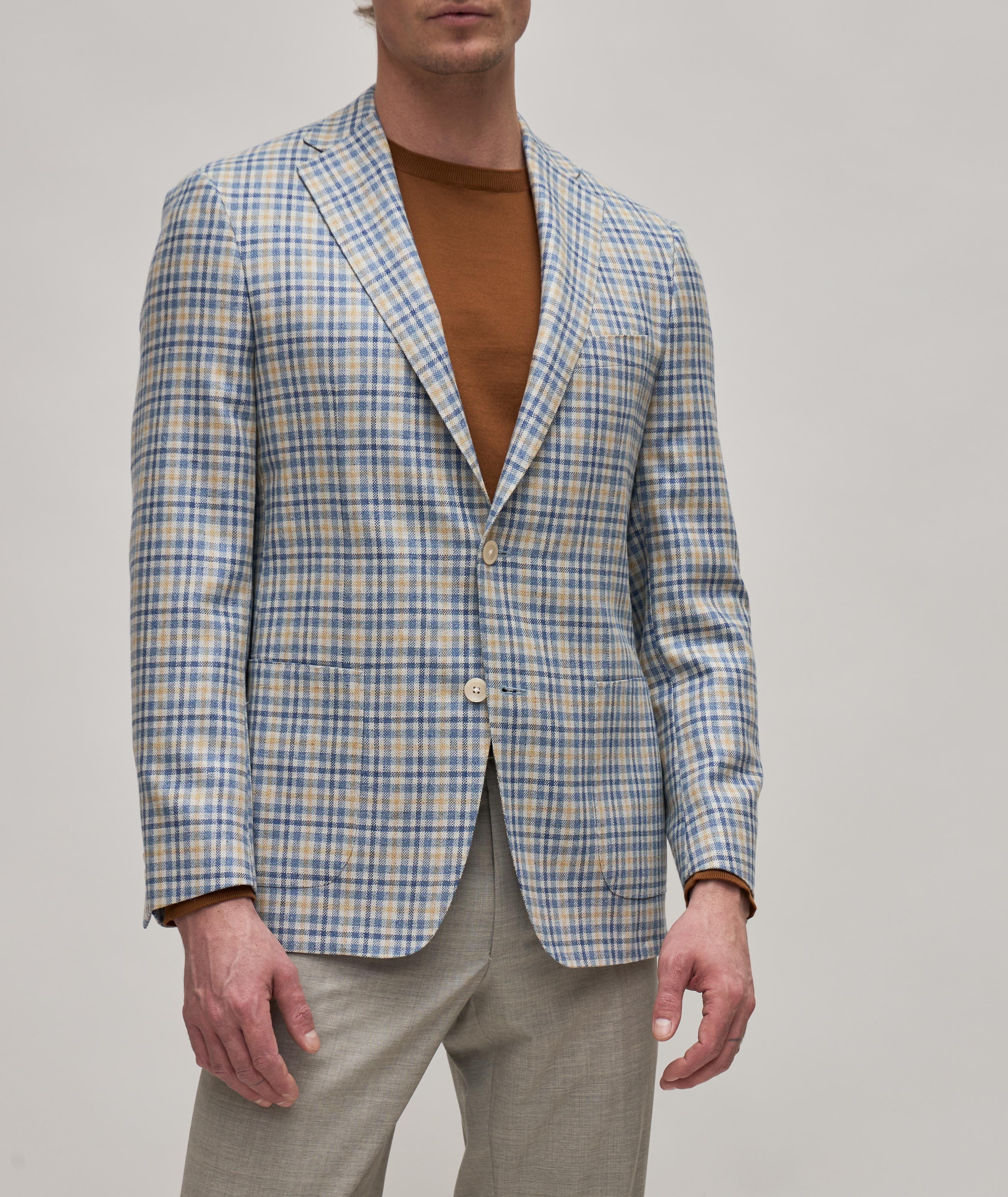 Cosmo Wool-Silk Plaid Sport Jacket image 2