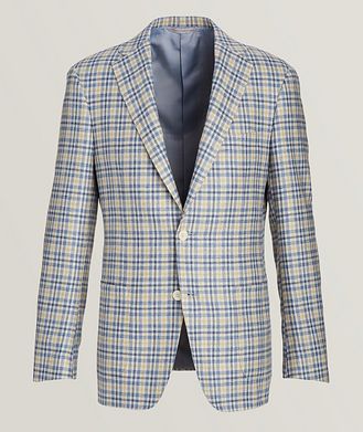 Samuelsohn Cosmo Wool-Silk Plaid Sport Jacket