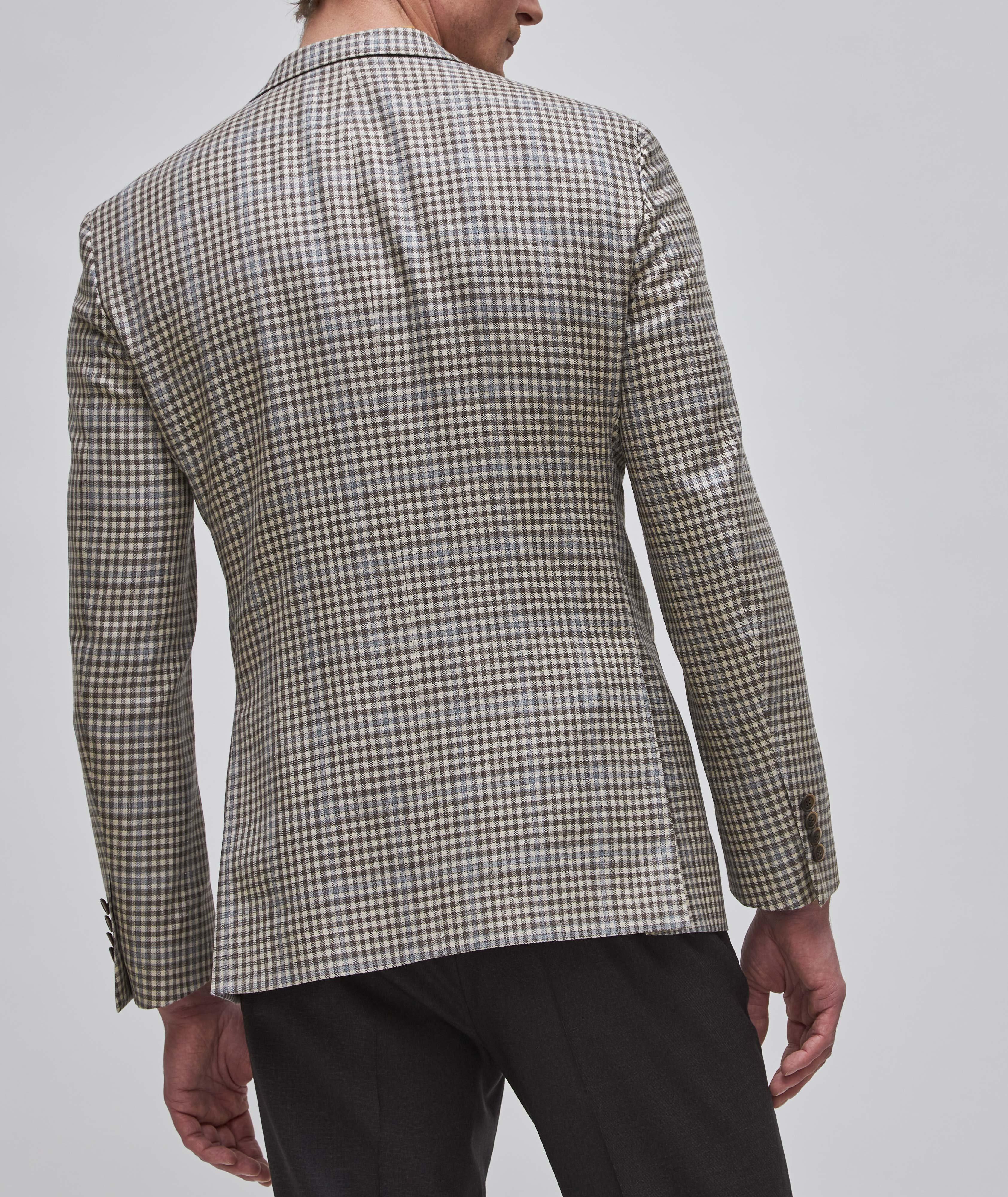 Cosmo Gingham Wool, Silk & Linen Sport Jacket image 2