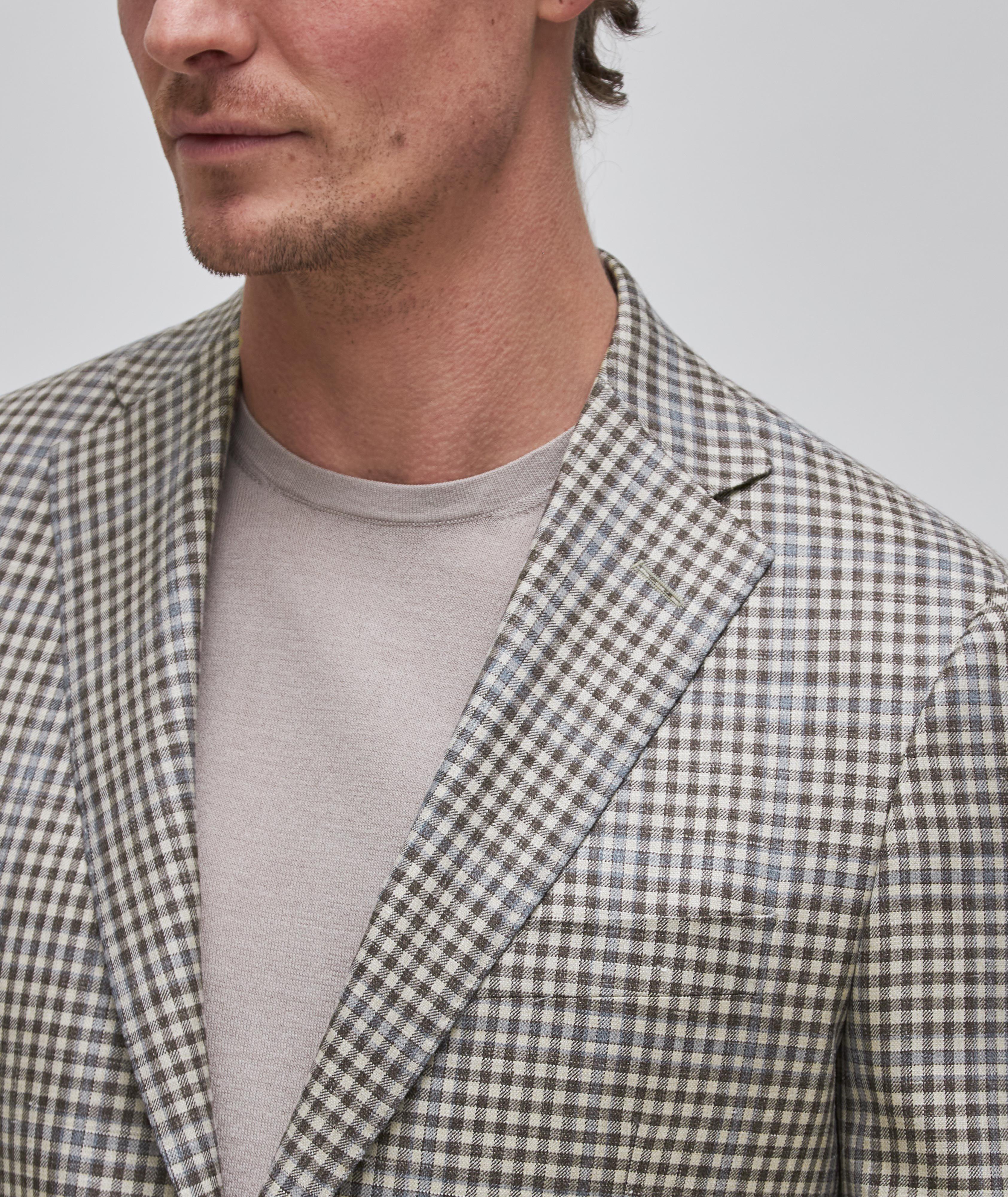 Cosmo Gingham Wool, Silk & Linen Sport Jacket image 3