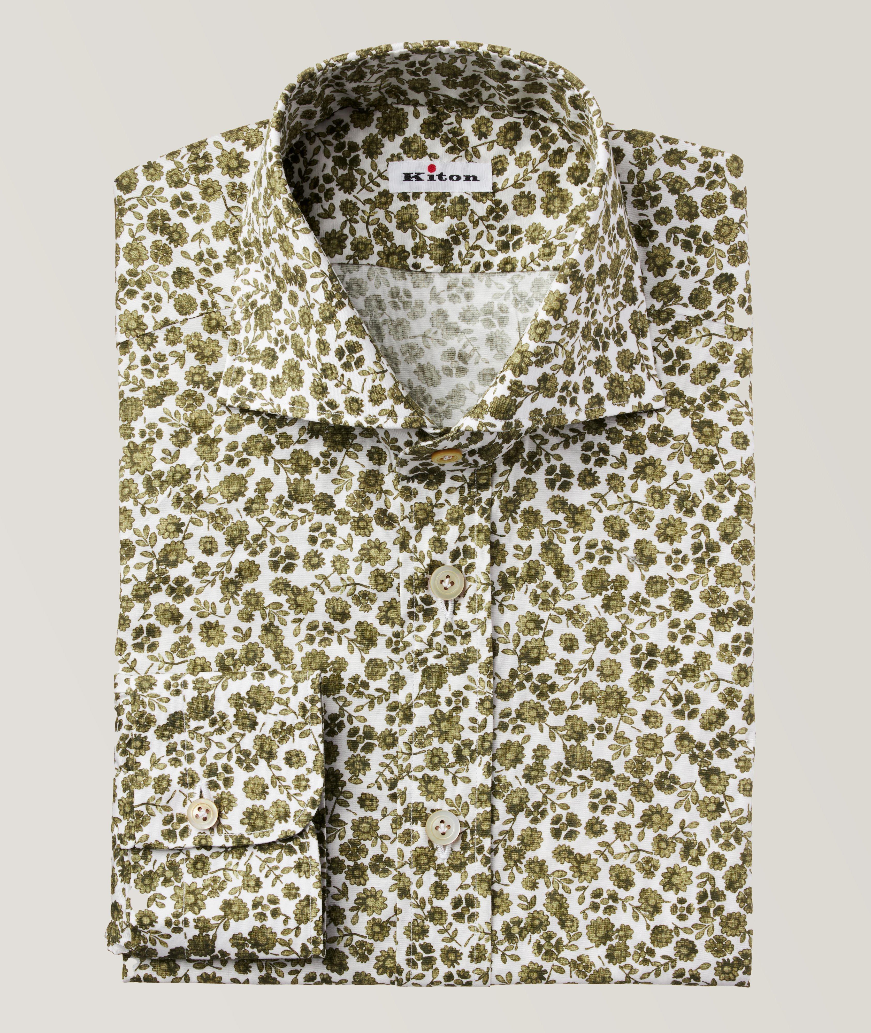 Floral Pattern Stretch-Cotton Dress Shirt image 0