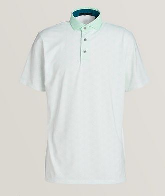 Greyson Lions Patterned Technical Button-Down Polo