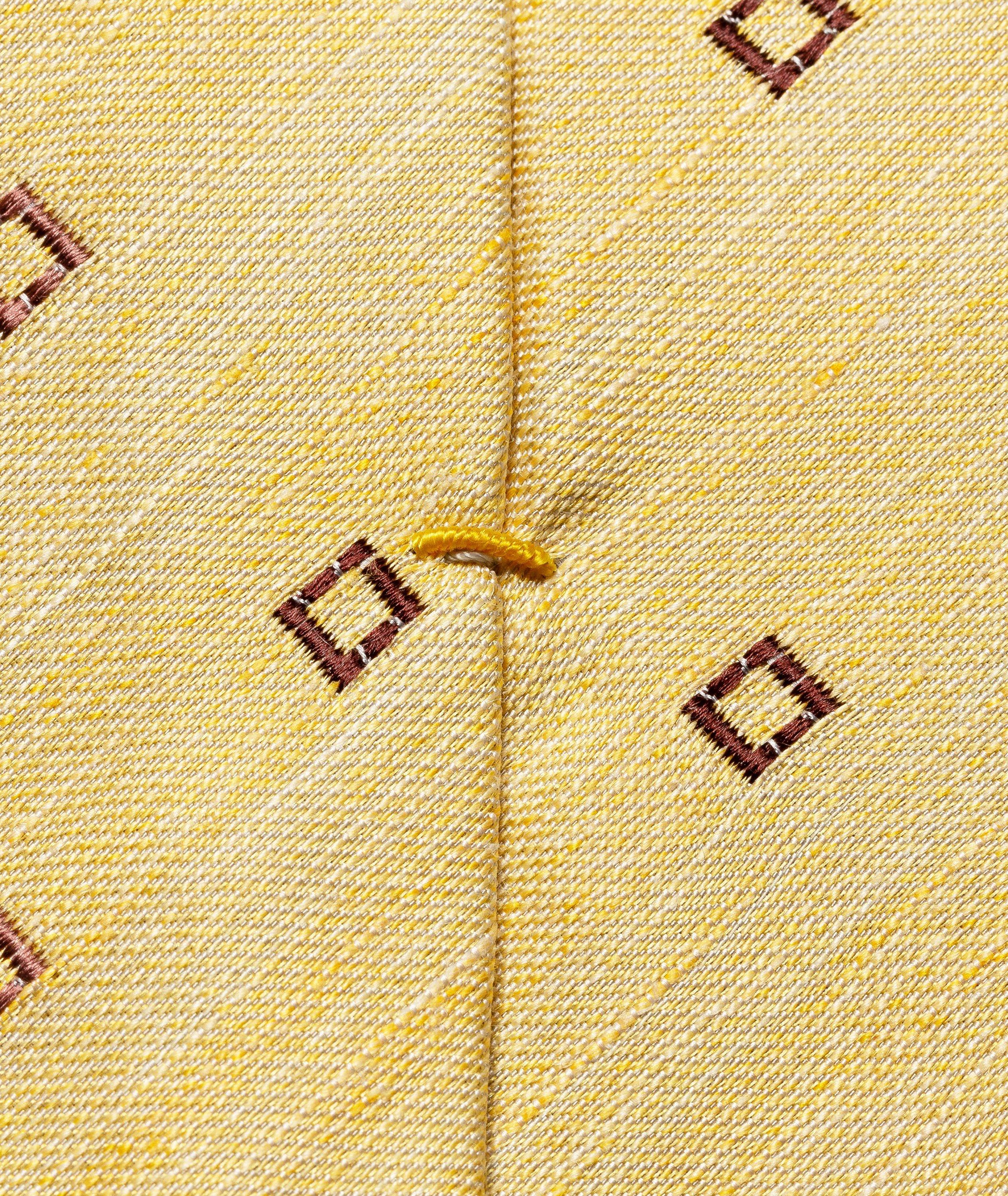 Cravate en soie et en lin à motif géométrique image 2