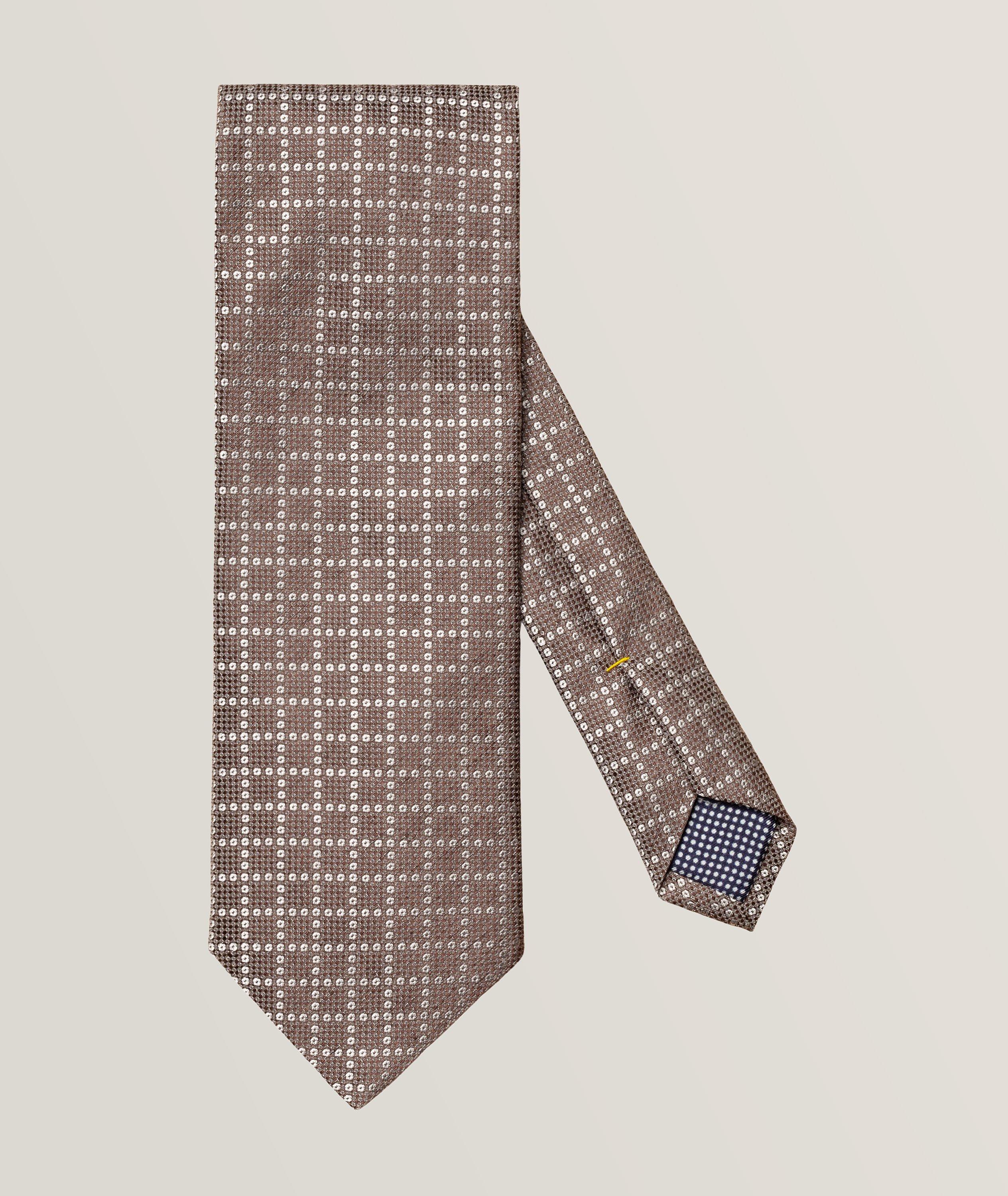 Geometric Pattern Silk-Linen Tie image 0