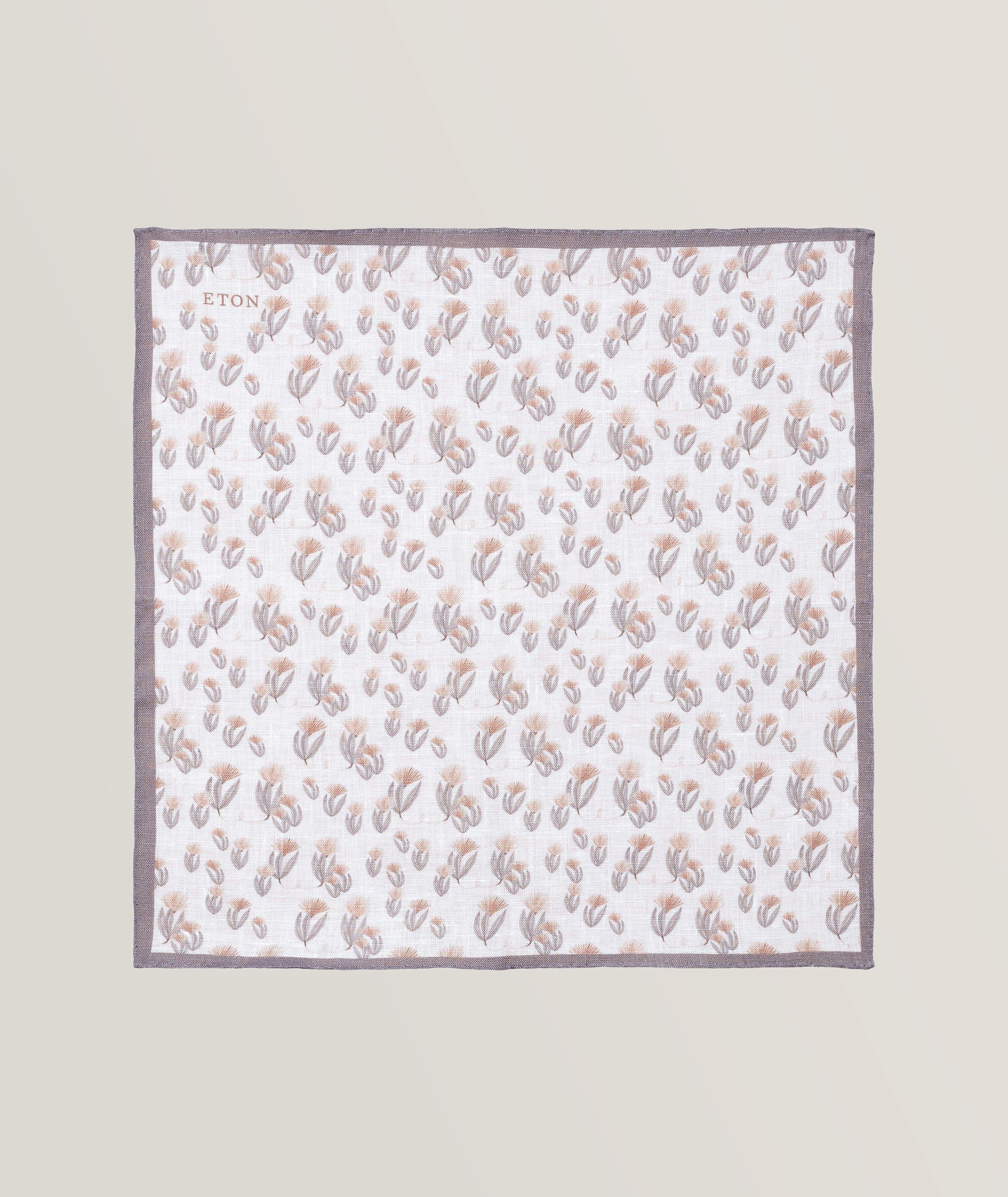 Mouchoir de poche en lin à motif floral image 0