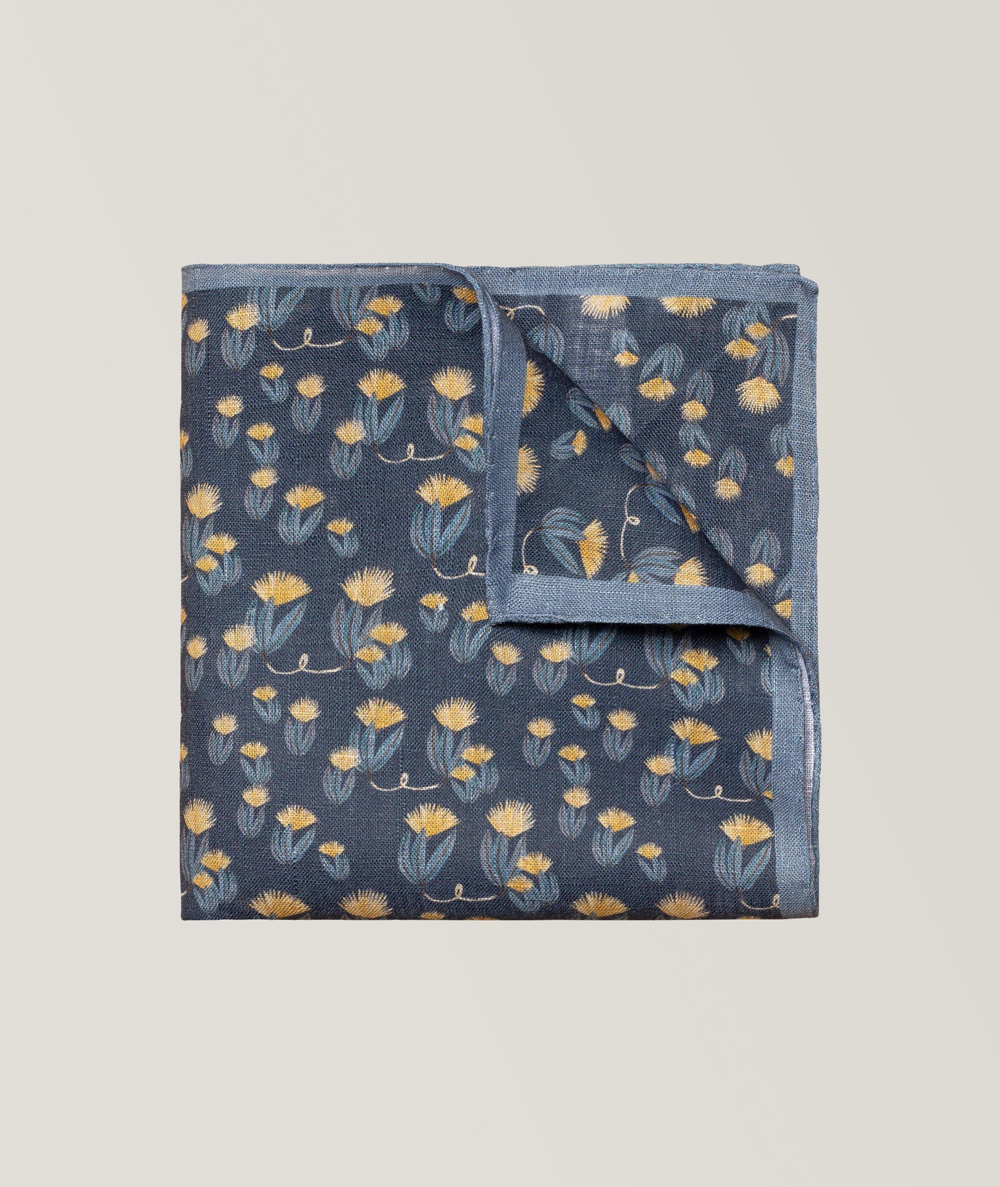 Floral Pattern Linen Pocket Square image 1