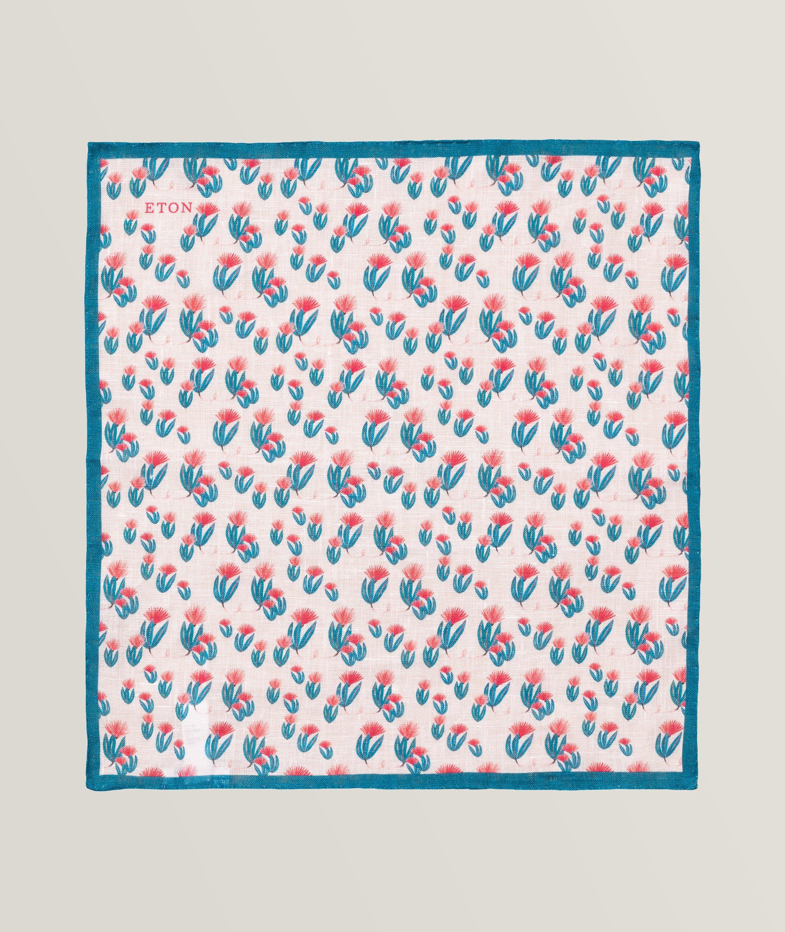 Mouchoir de poche en lin à motif floral image 0