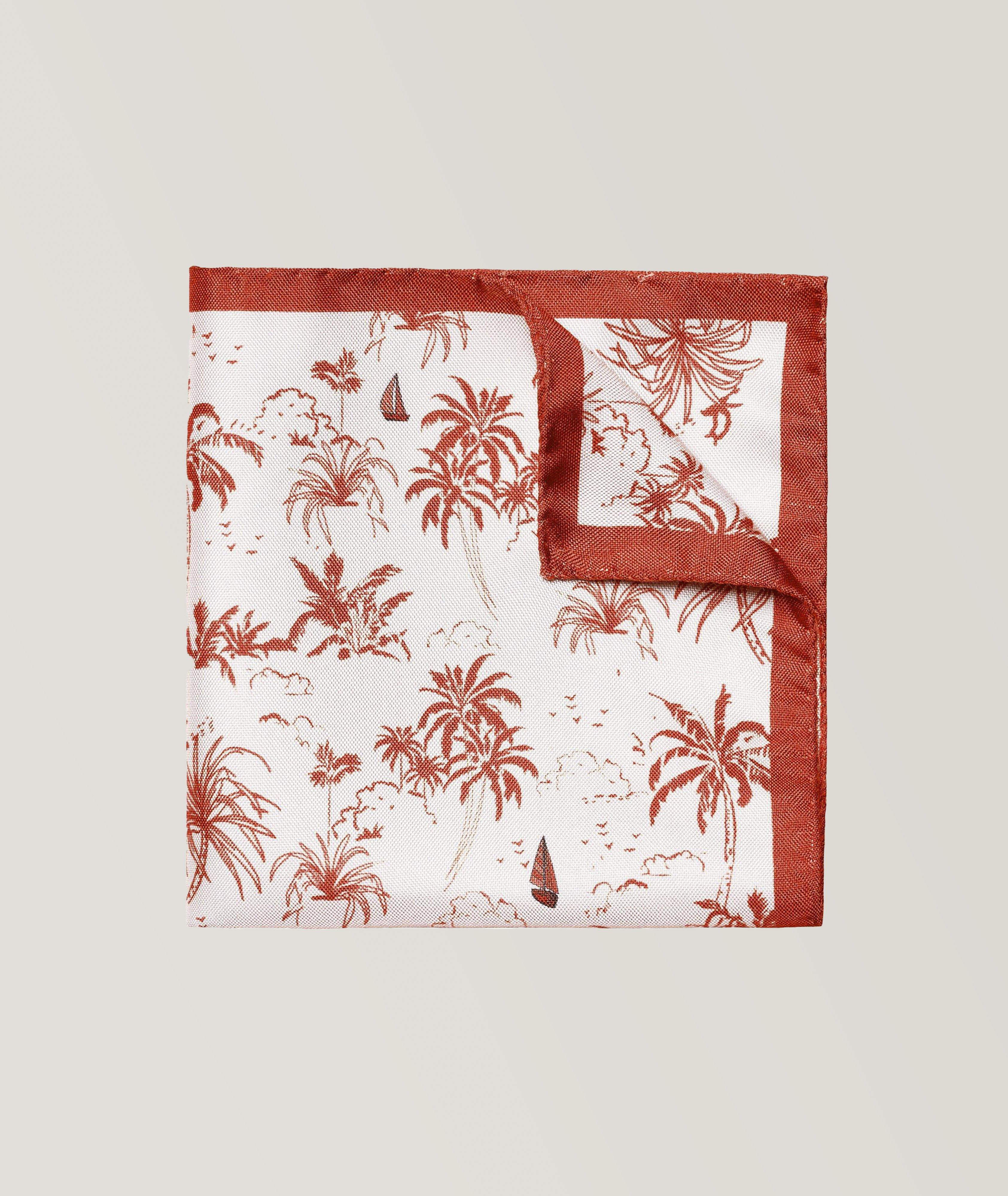 Mouchoir de poche en lin à motif tropical image 1