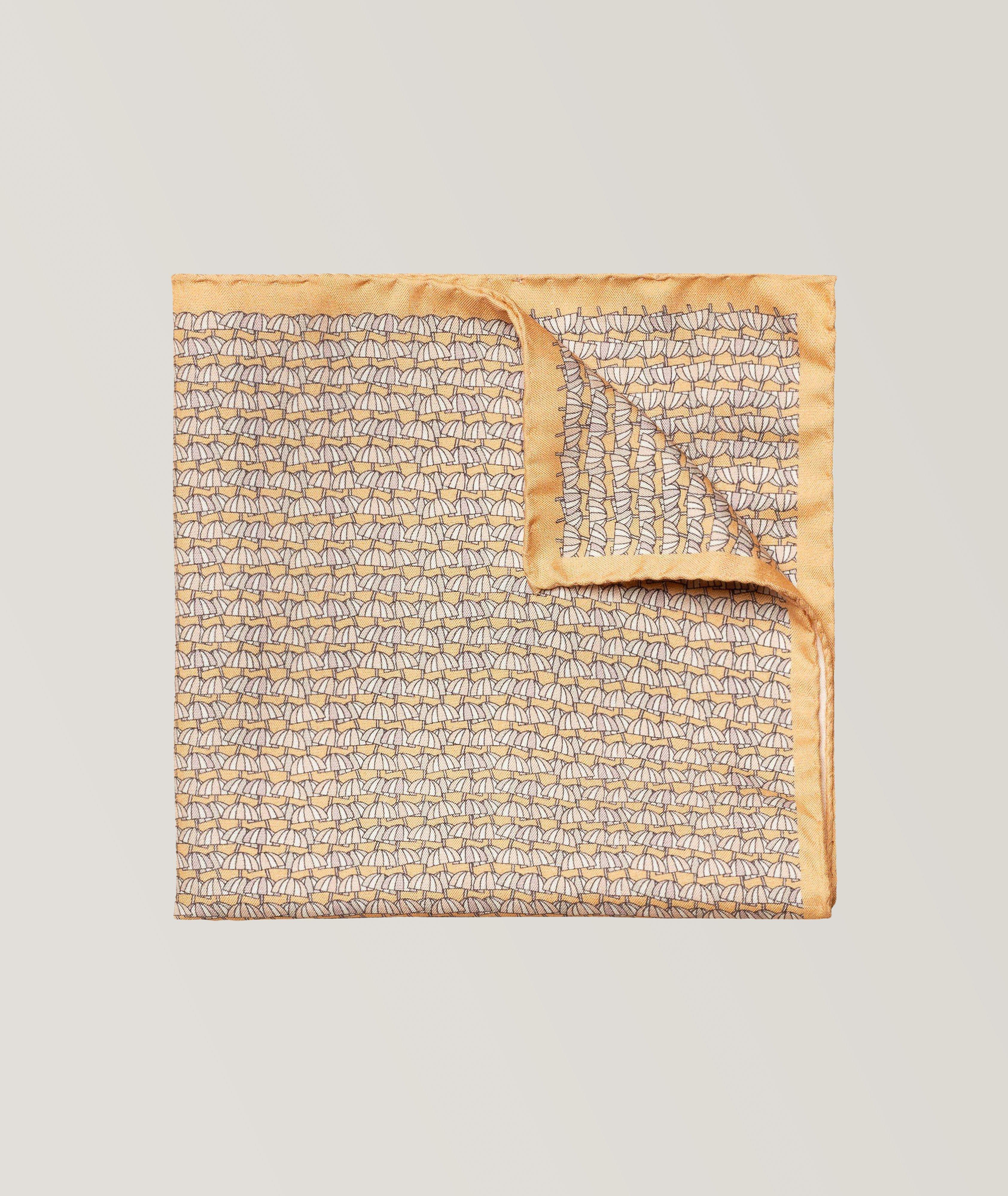 Umbrella Pattern Silk Pocket Square image 1