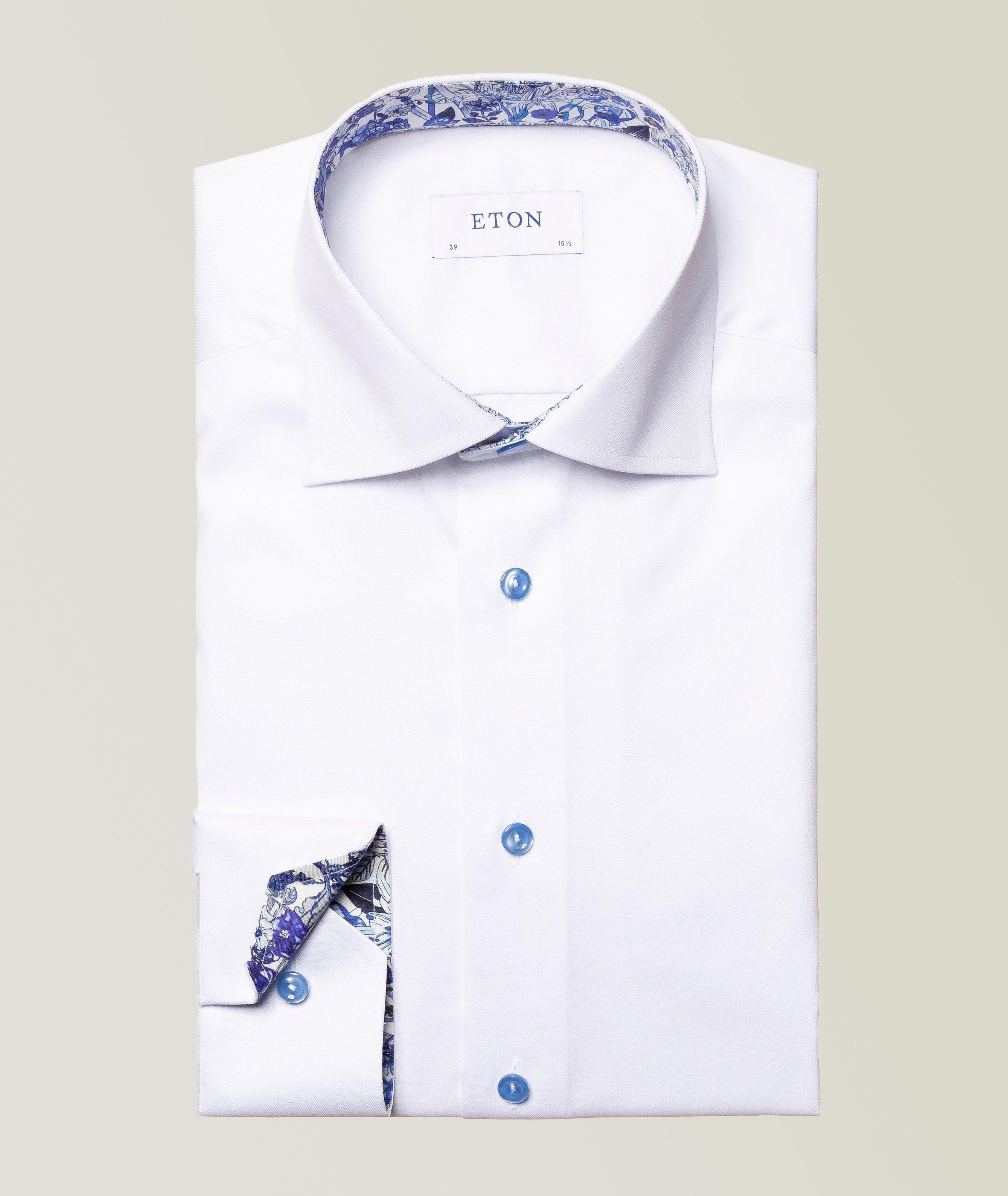 Contemporary-Fit Contrast Floral Twill Dress Shirt image 0