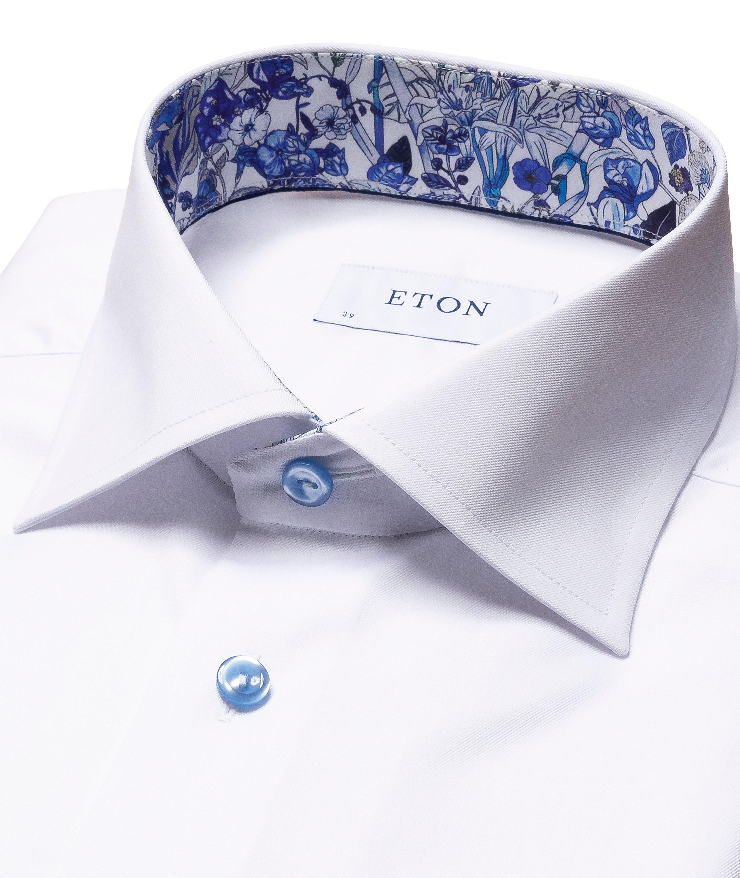 Contemporary-Fit Contrast Floral Twill Dress Shirt image 1