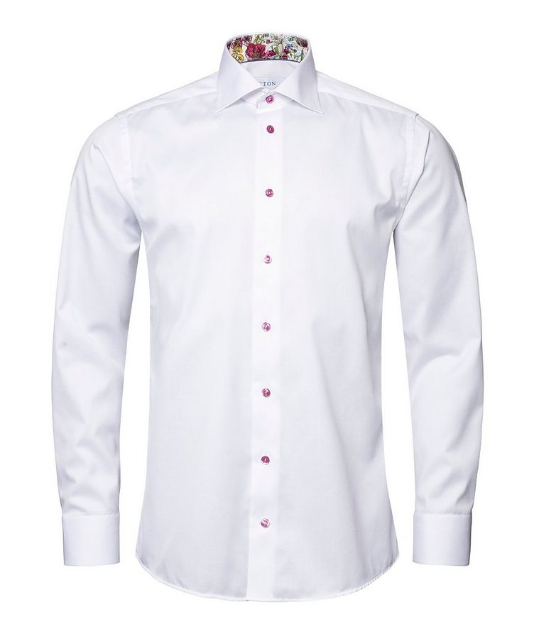Slim-Fit Floral Contrast Cotton Twill Dress Shirt image 5