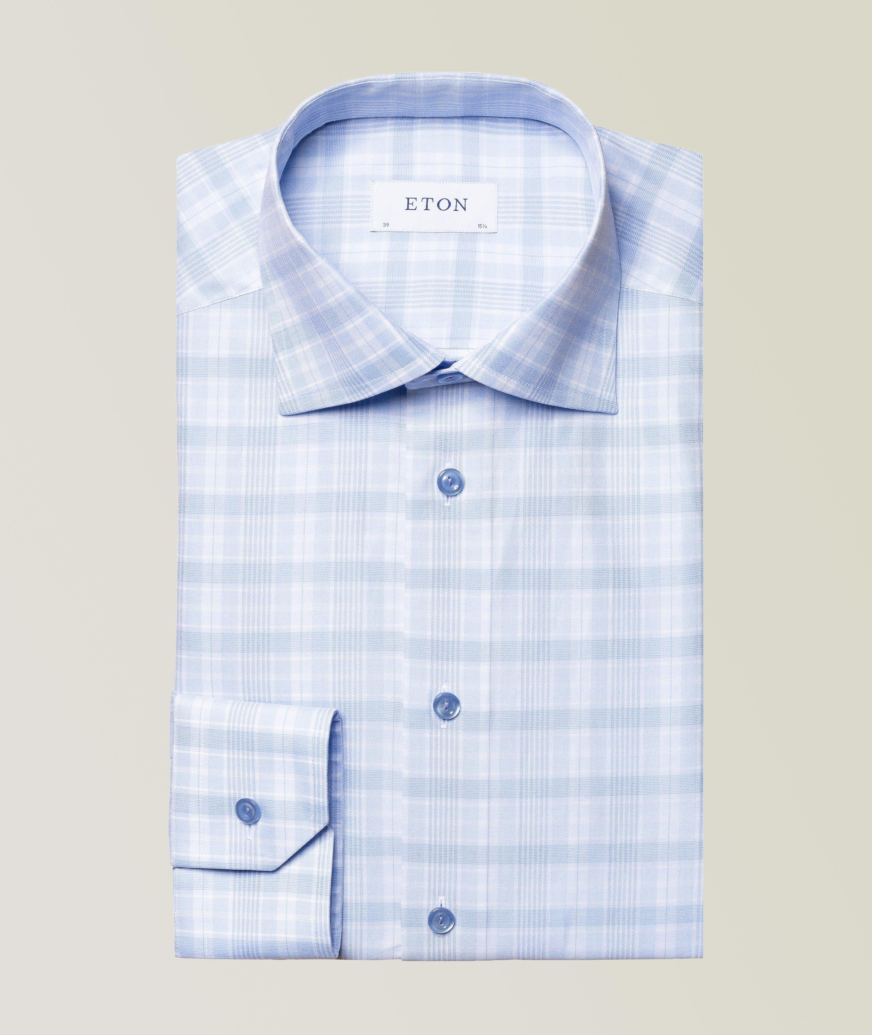 Contemporary-Fit Check Organic Cotton Dress Shirt image 0
