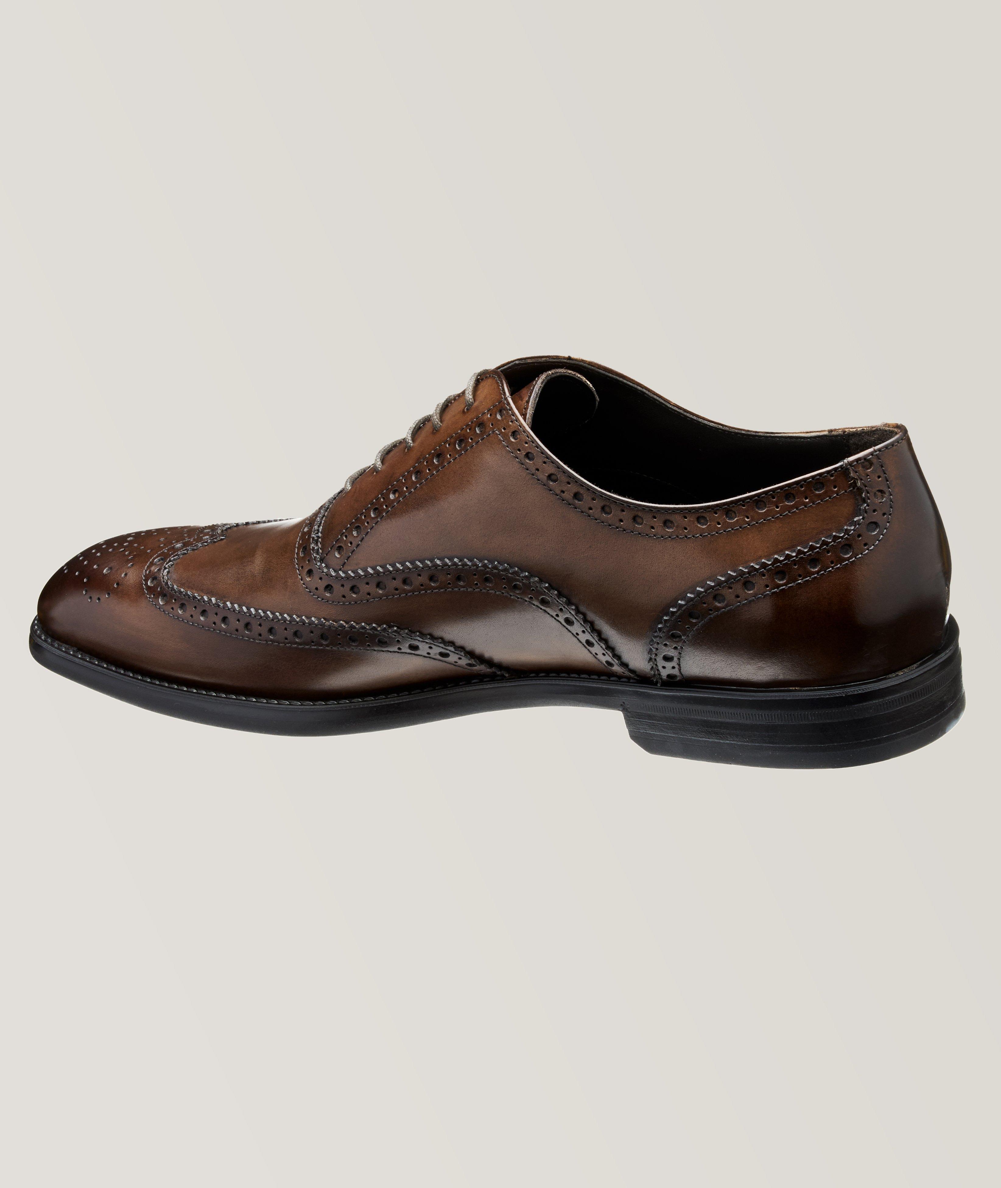 Burnished Leather Wingtip Oxfords image 1