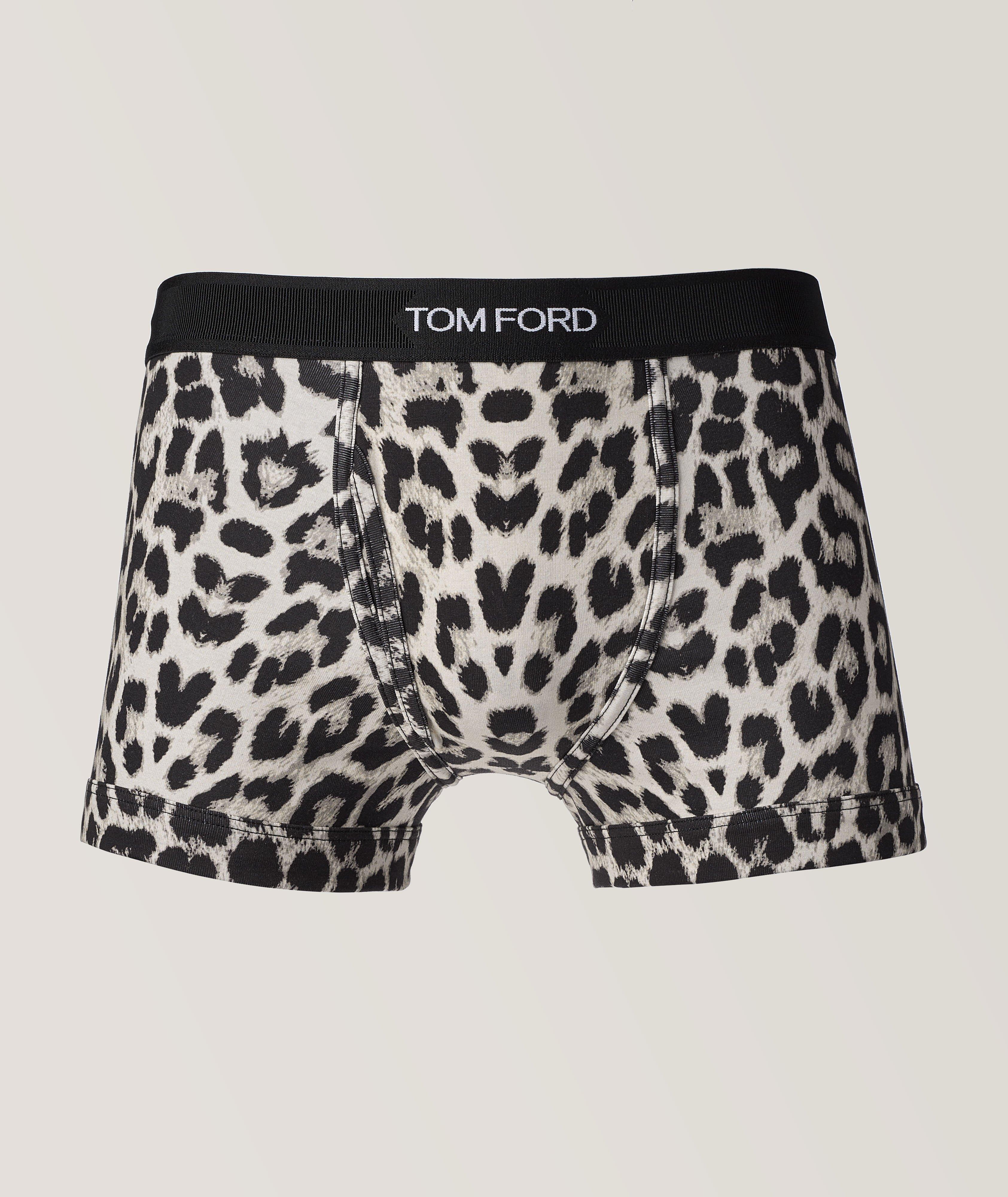Leopard Print Stretch-Cotton Boxer Brief image 0