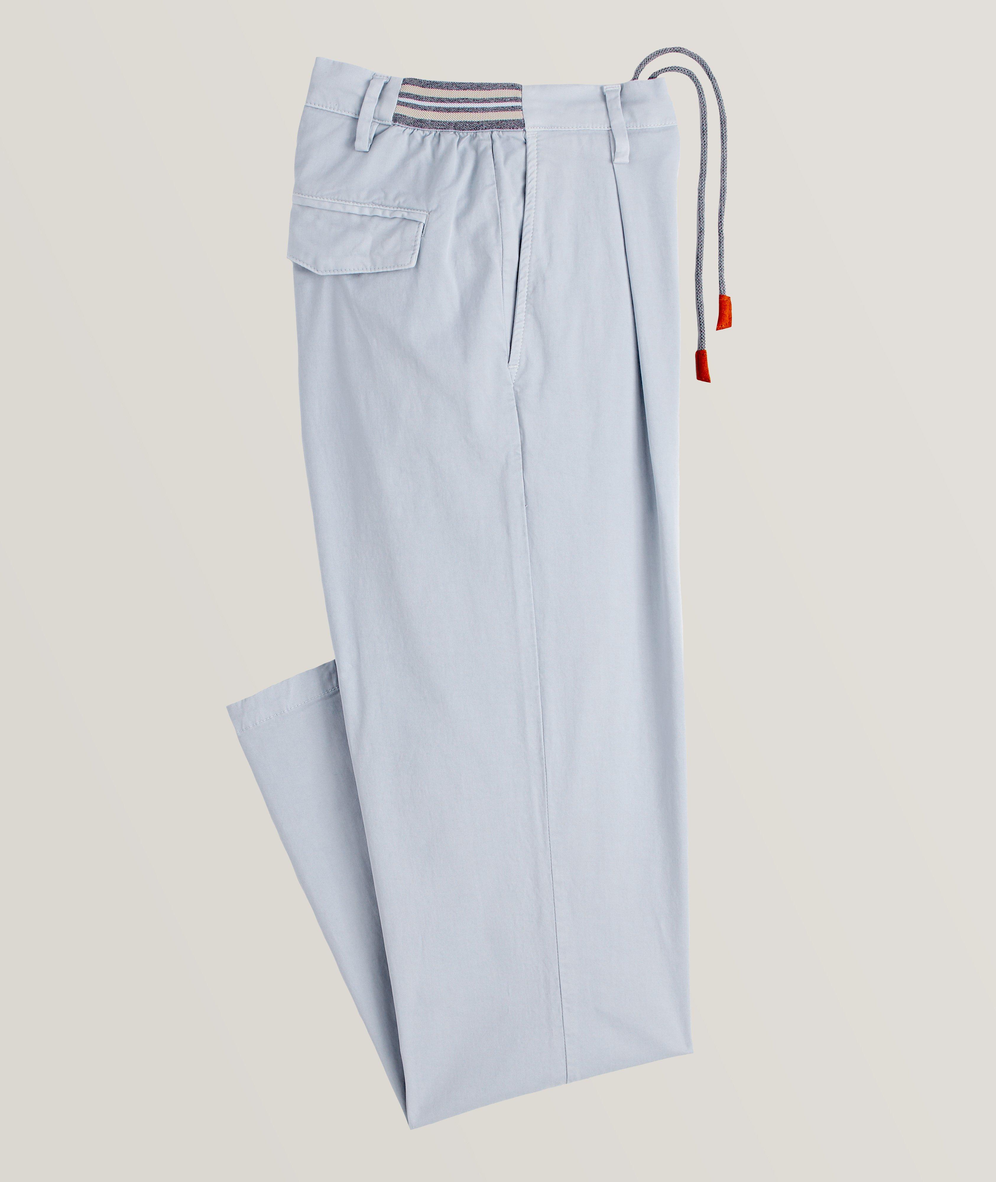 Drawstring Stretch-Cotton Pants image 0