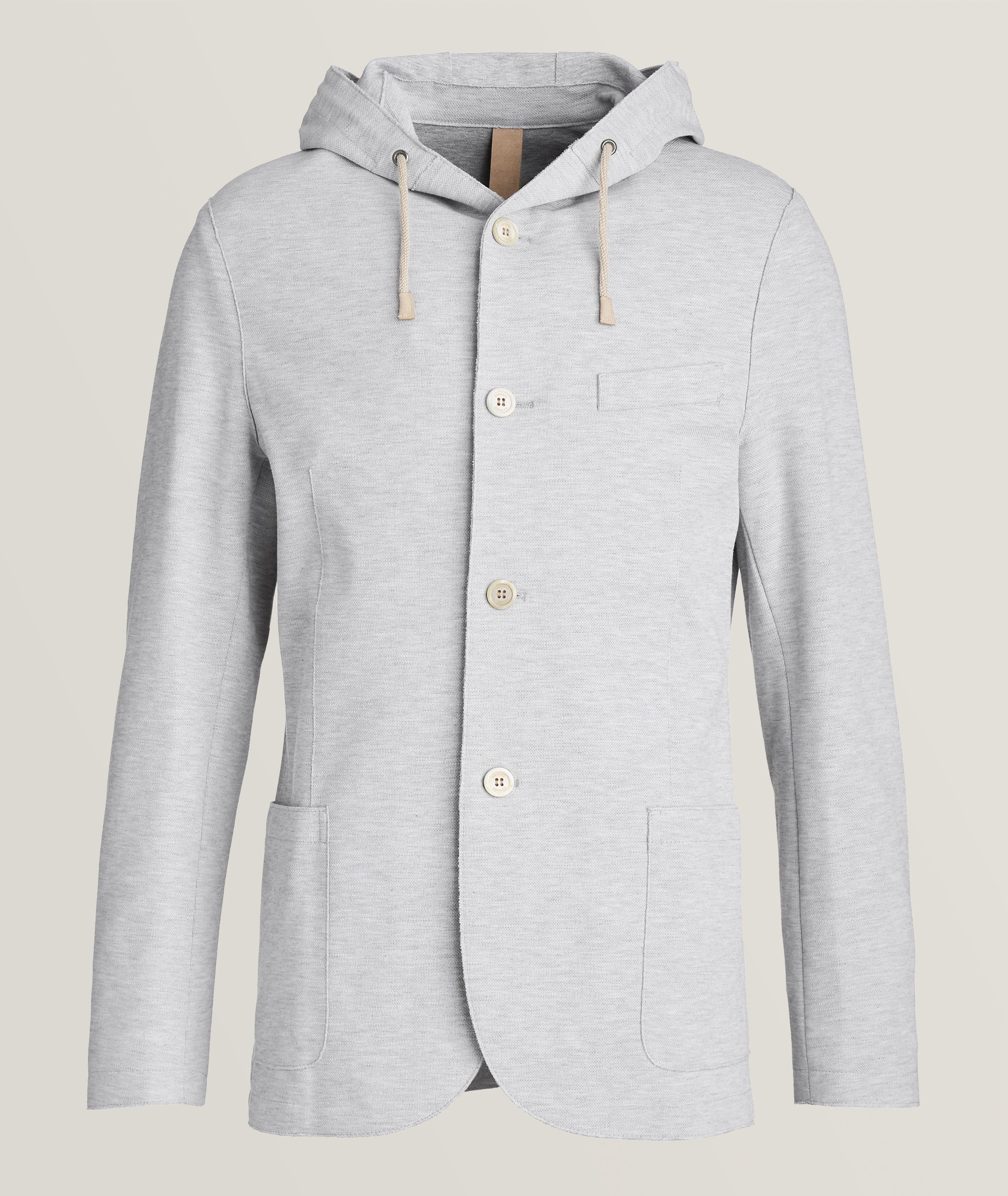 Drawstring Hood Cotton-Blend Soft Sport Jacket image 0