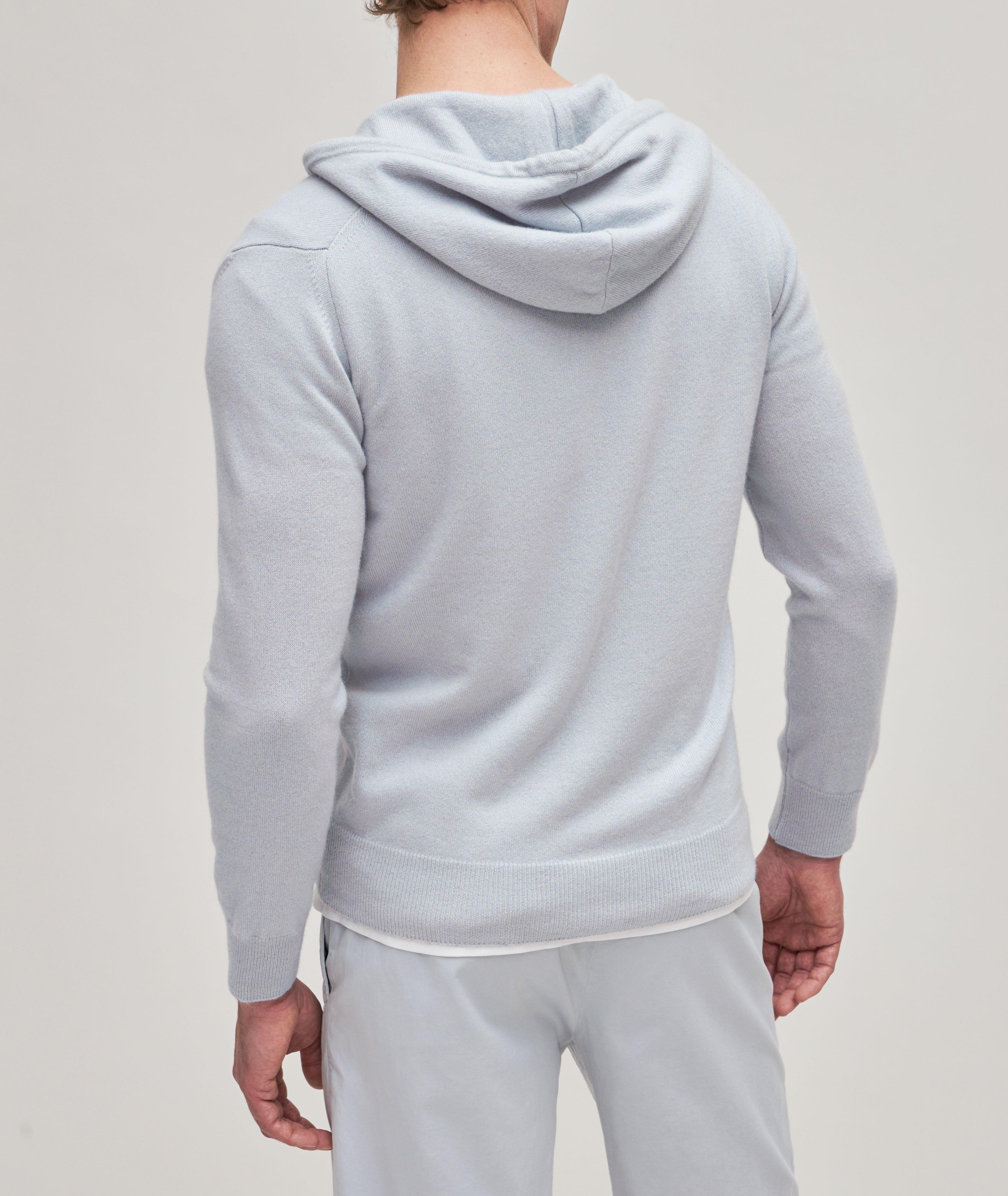 Full-Zip Cashmere Drawstring Hooded Sweater