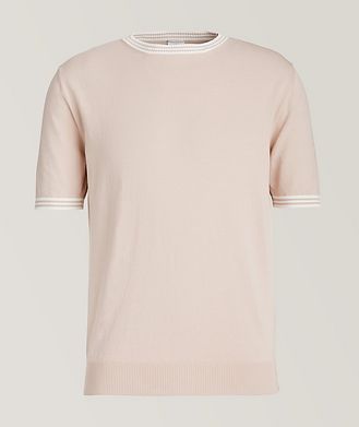 Eleventy Tipped Cotton Knit T-Shirt