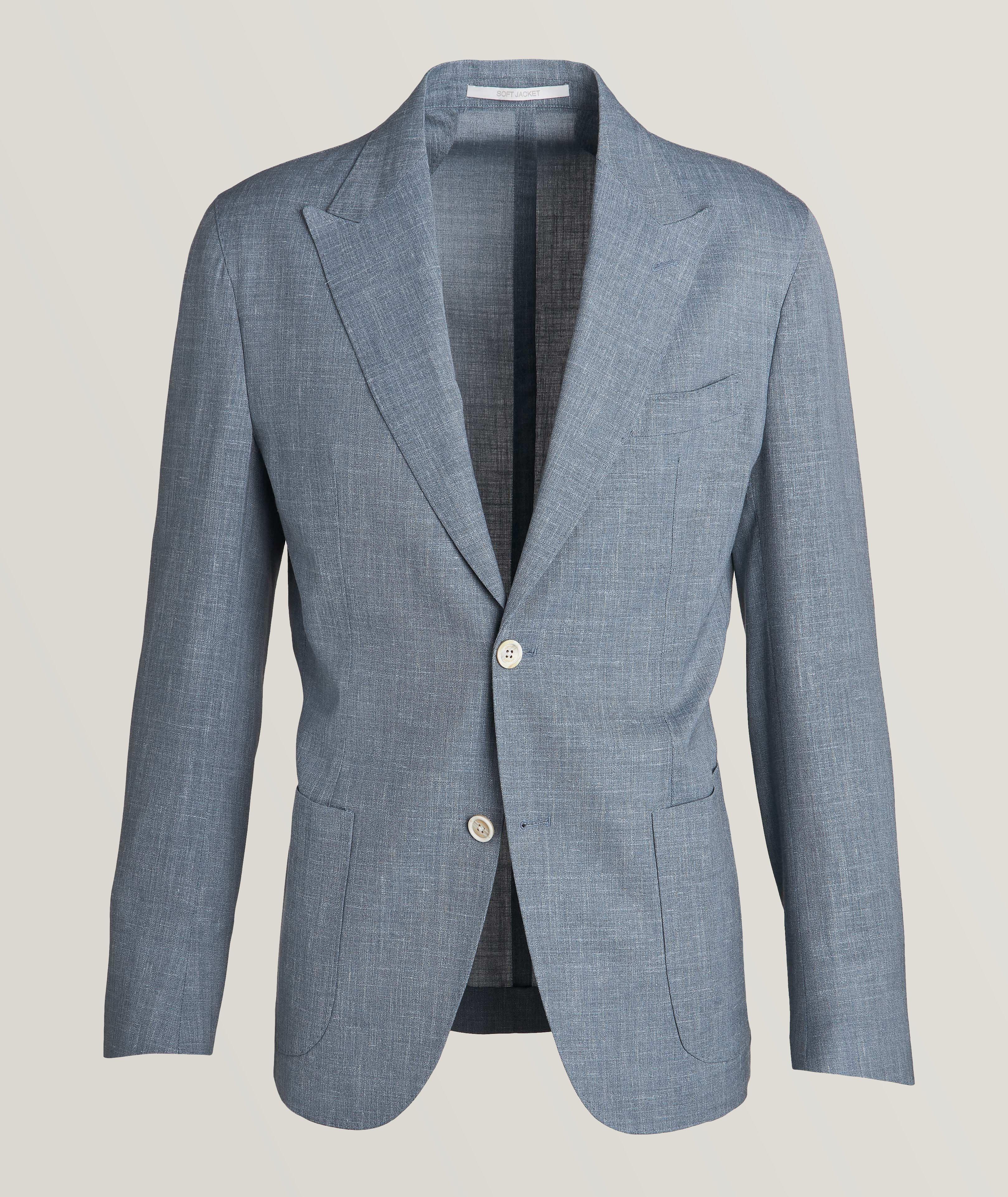 Crosshatch Wool-Silk-Linen Soft Jacket image 0
