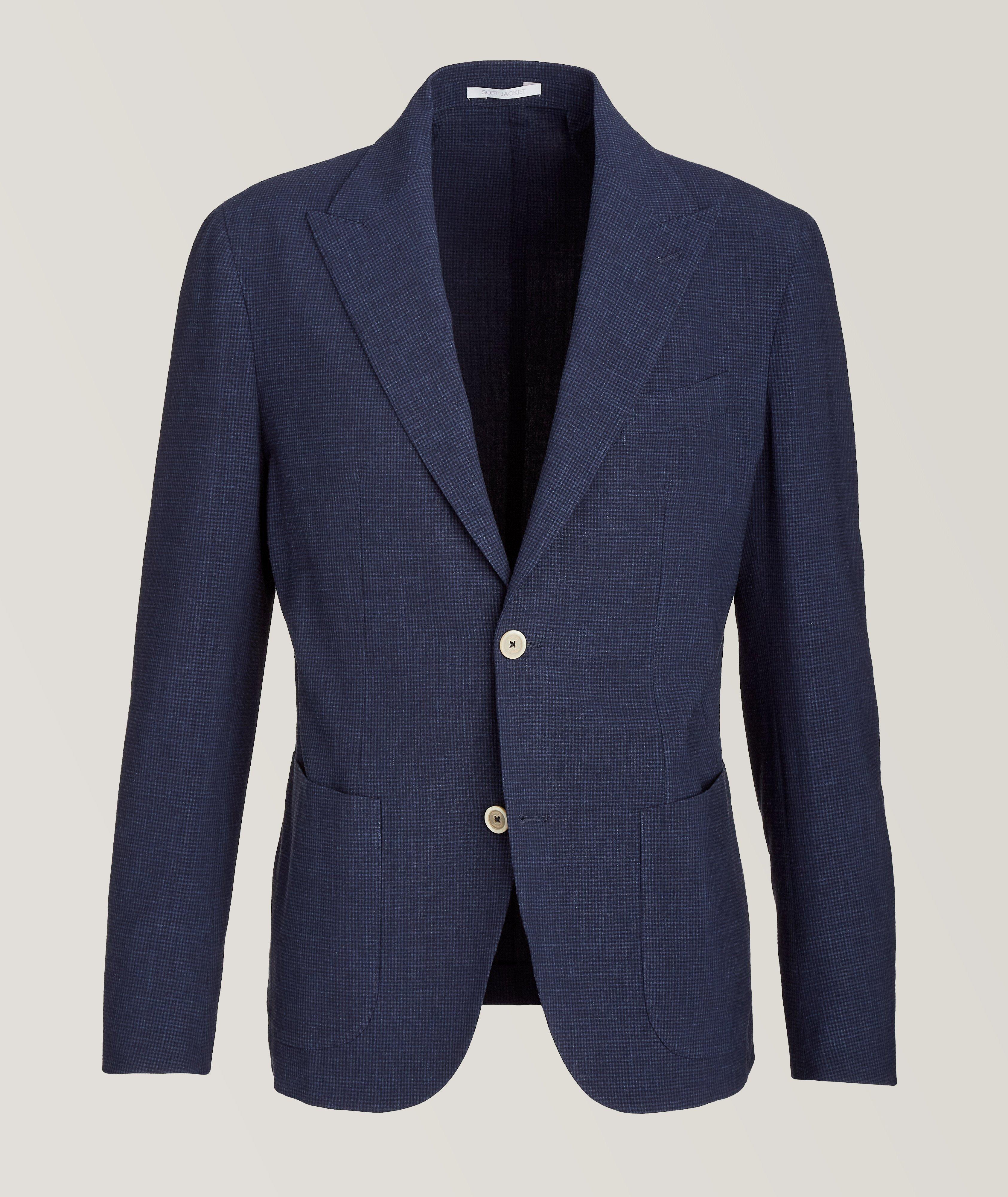 Eleventy Linen-Wool Twill Soft Jacket