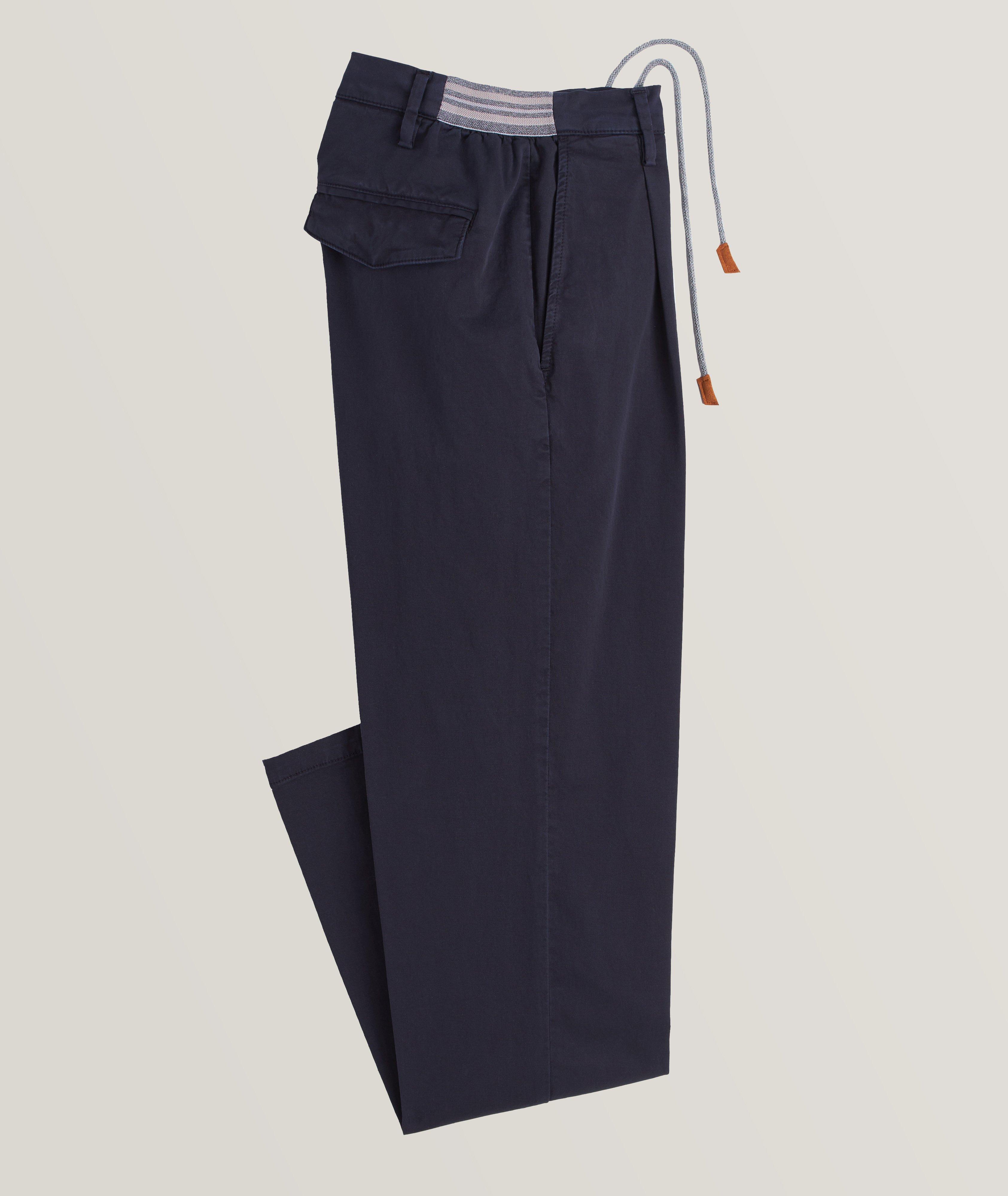 Pantalon en coton extensible à cordon image 0