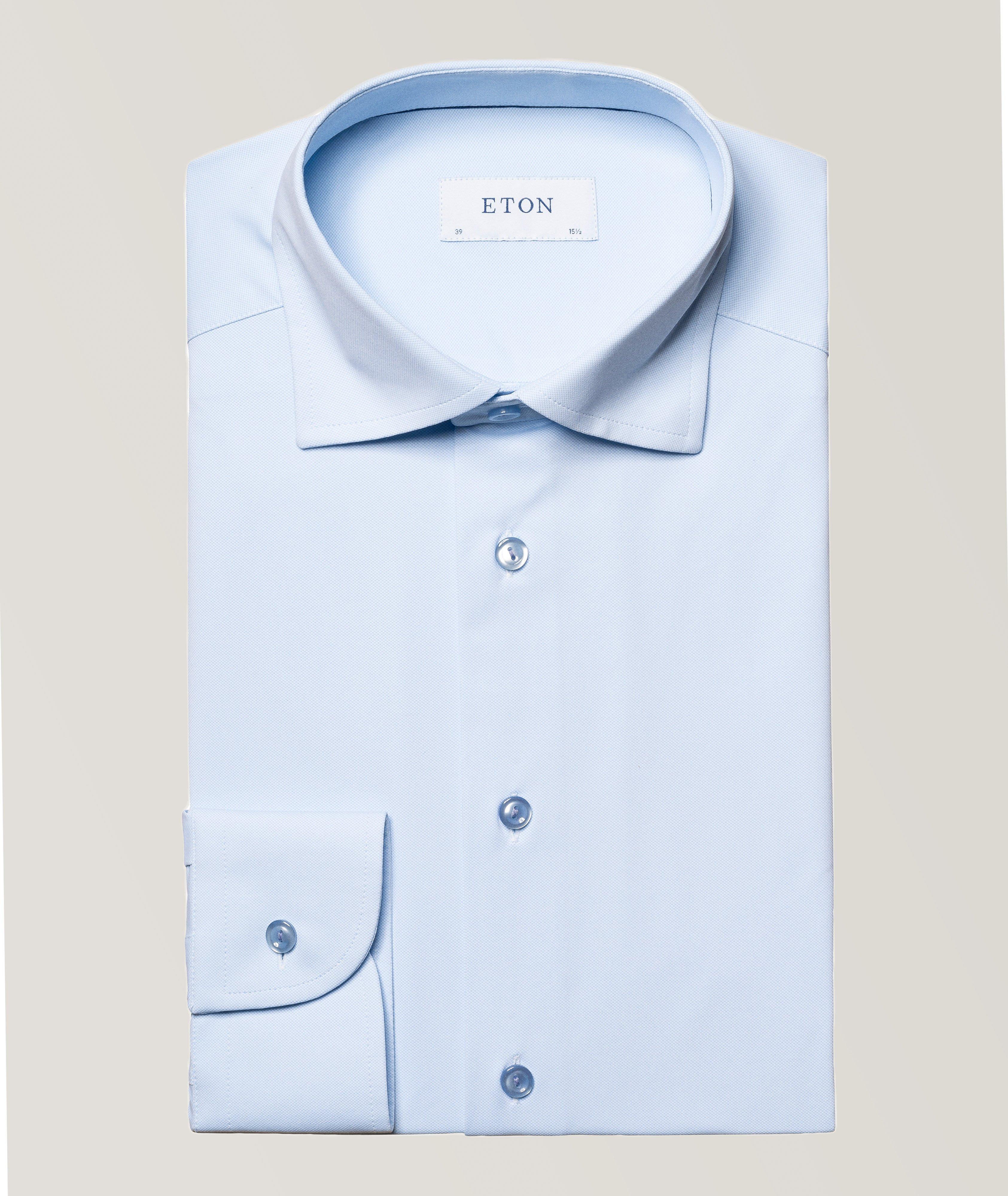 Slim Fit Four-Way Stretch Shirt with Tonal Buttons image 0