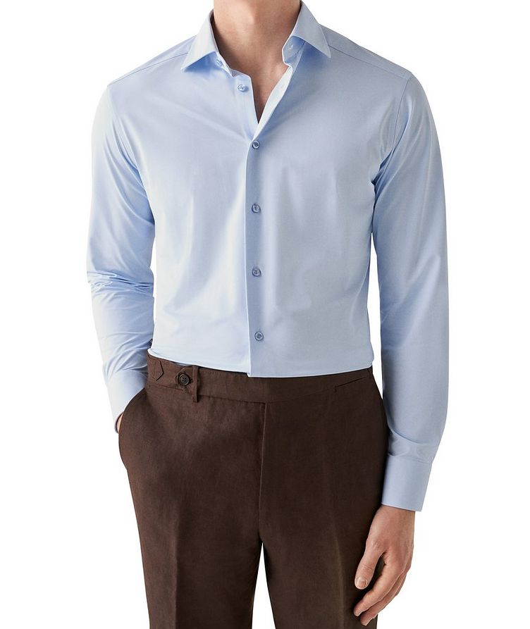 Slim Fit Four-Way Stretch Shirt with Tonal Buttons image 1