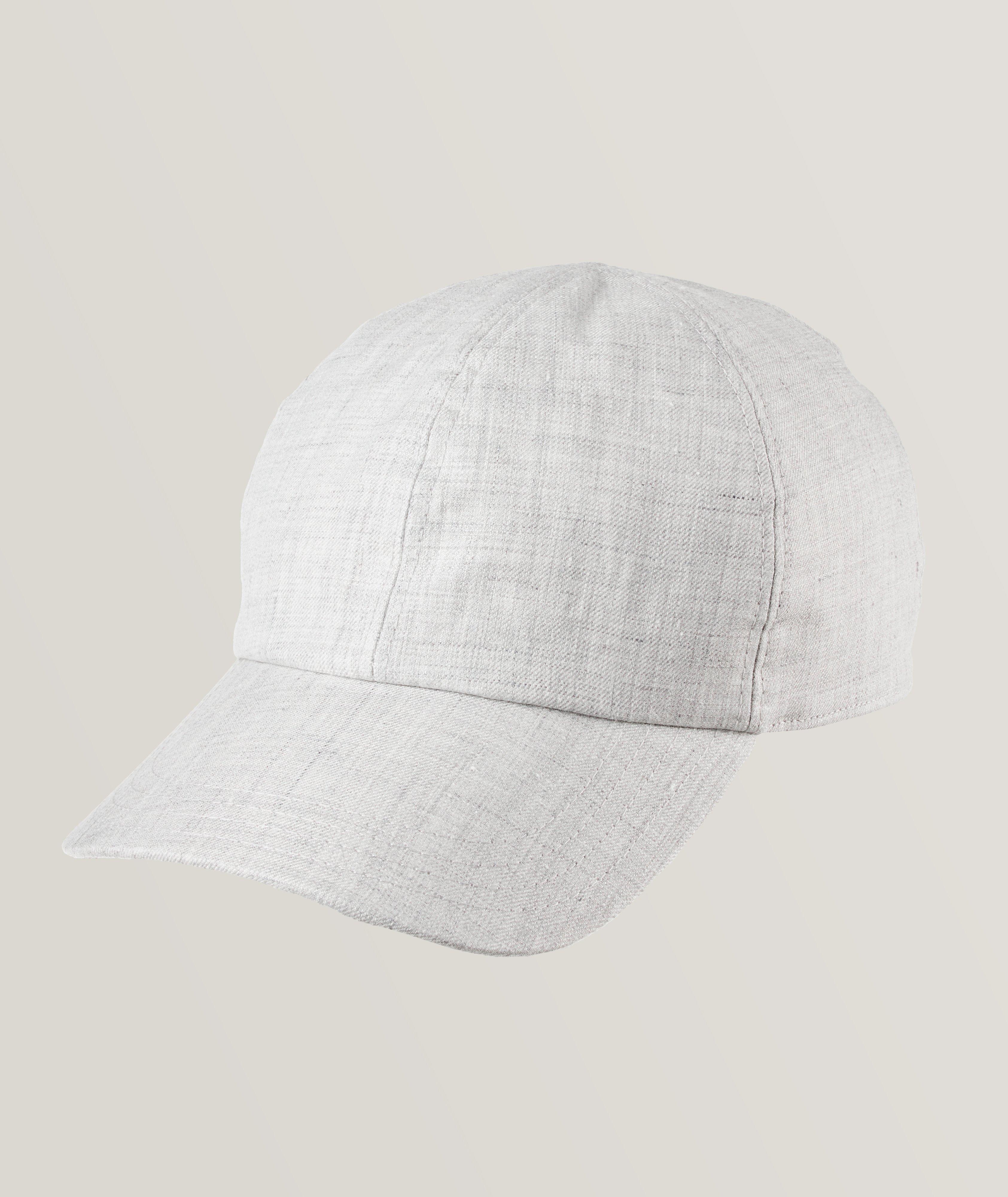 Eleventy Melange Linen Baseball Cap in Grey | Size Large
