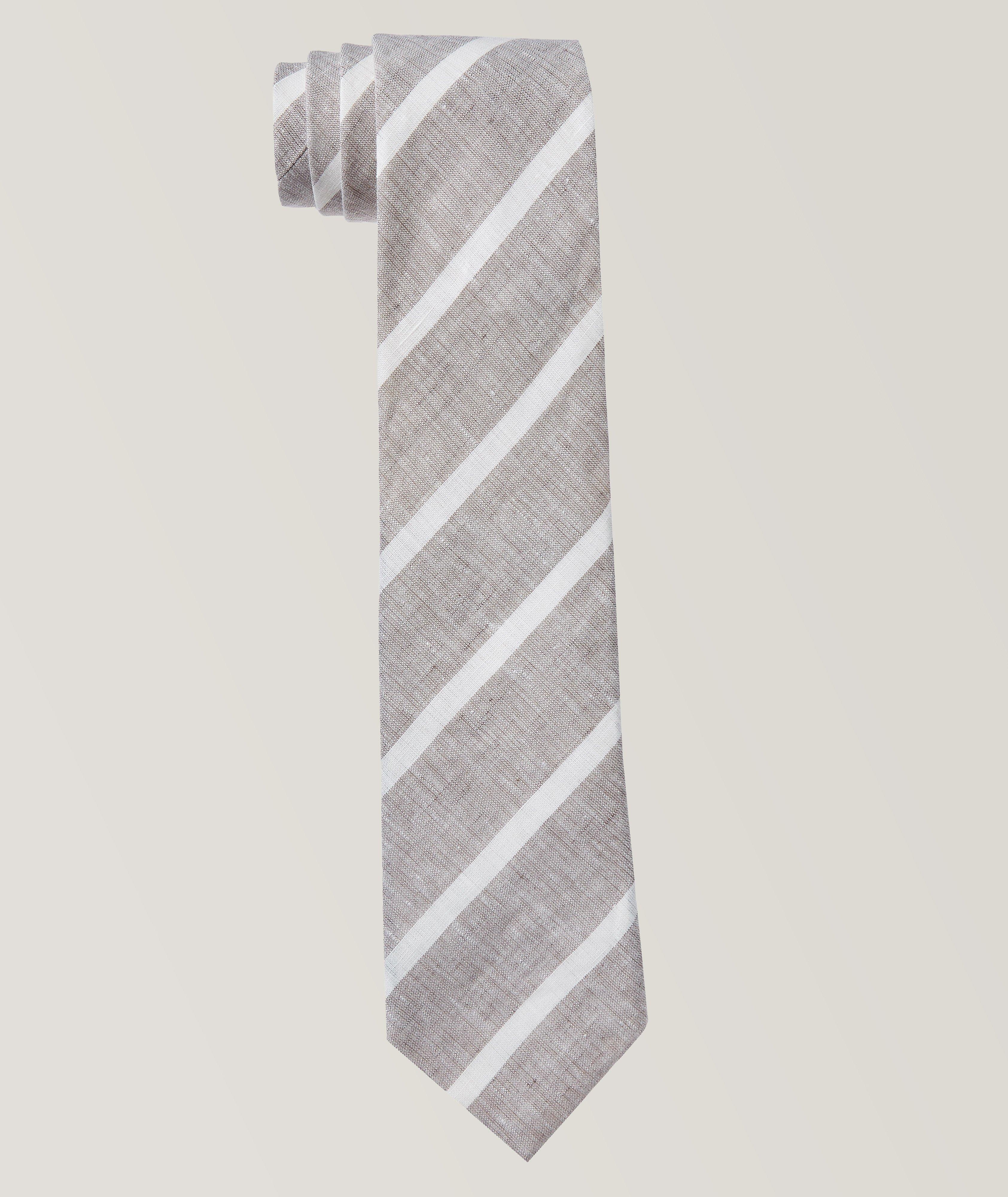 Brunello Cucinelli Striped Linen Tie
