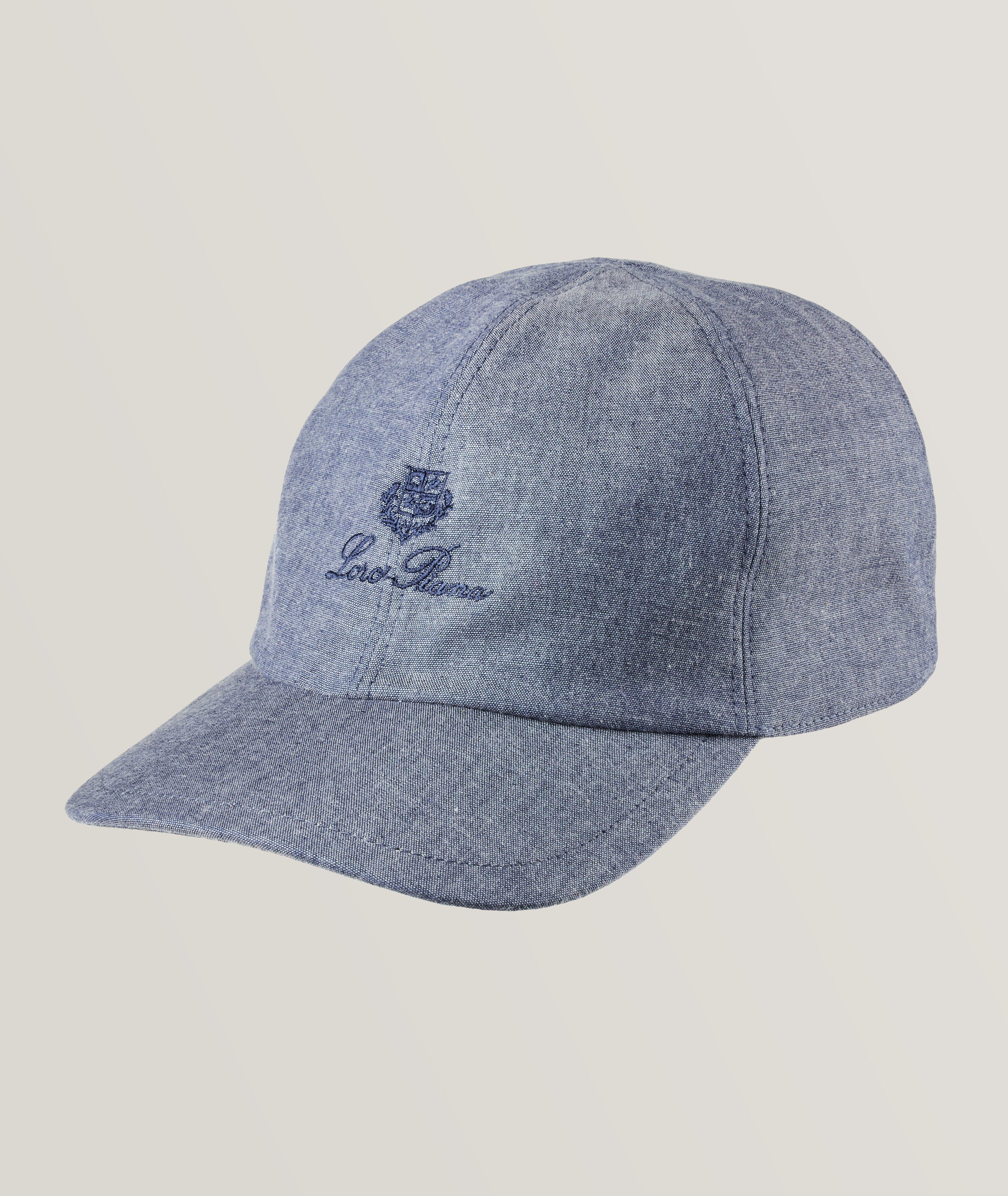 Chambray & Stripe Lined Baseball Cap image 0