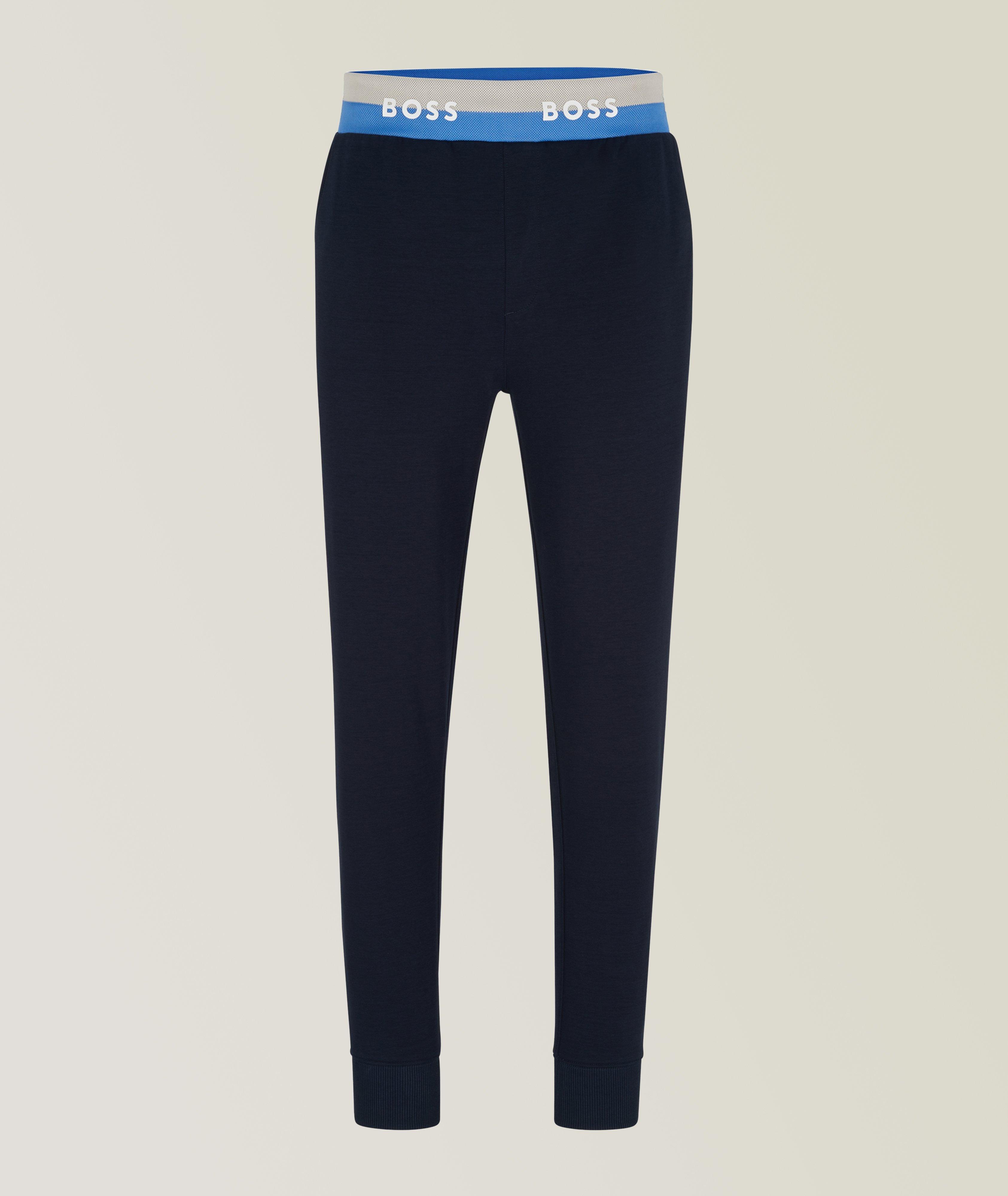 BOSS - Slim-fit pyjama leggings with logo waistband