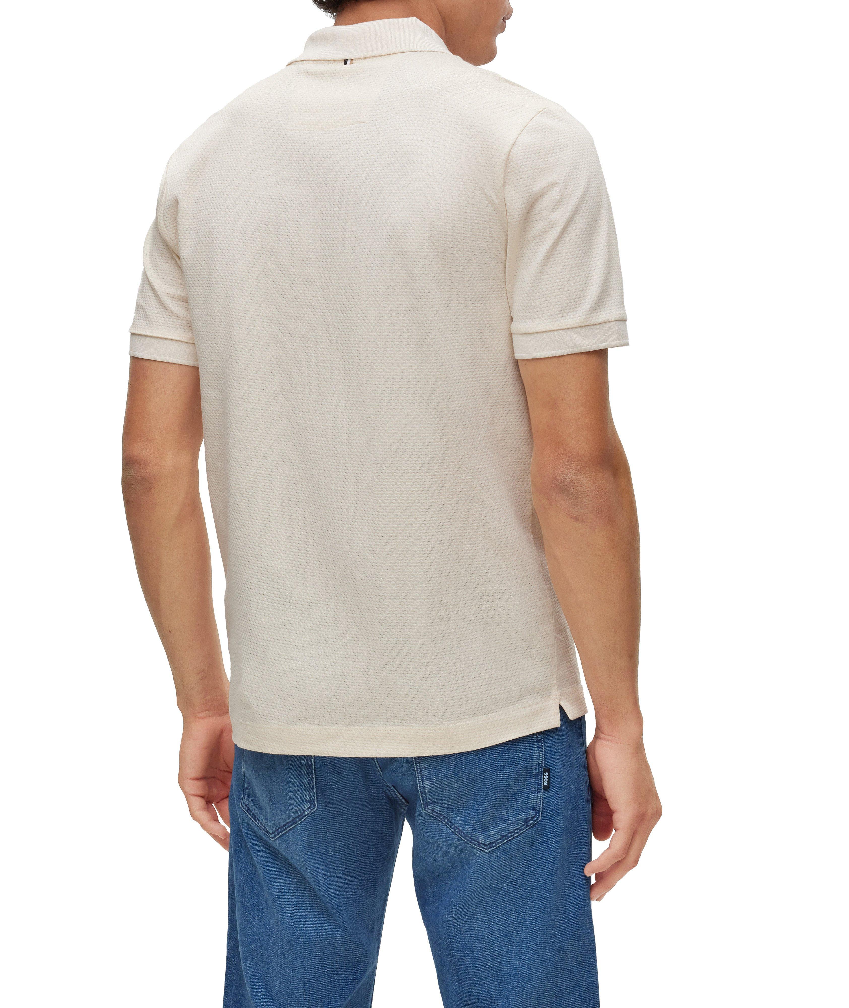 T-shirt en coton mercerisé à motif alvéolé de coupe amincie image 2