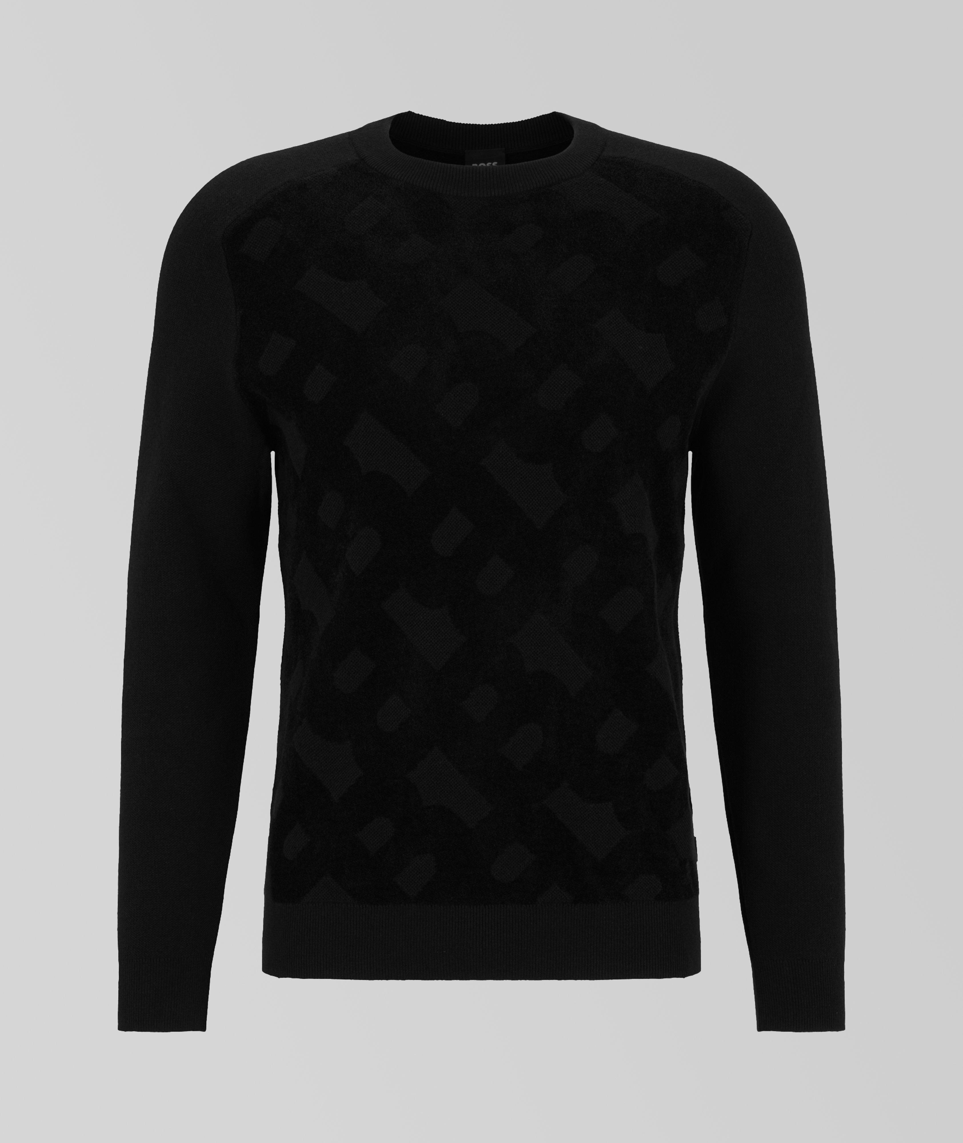 Monogram Jacquard Cotton-Blend Sweater image 0