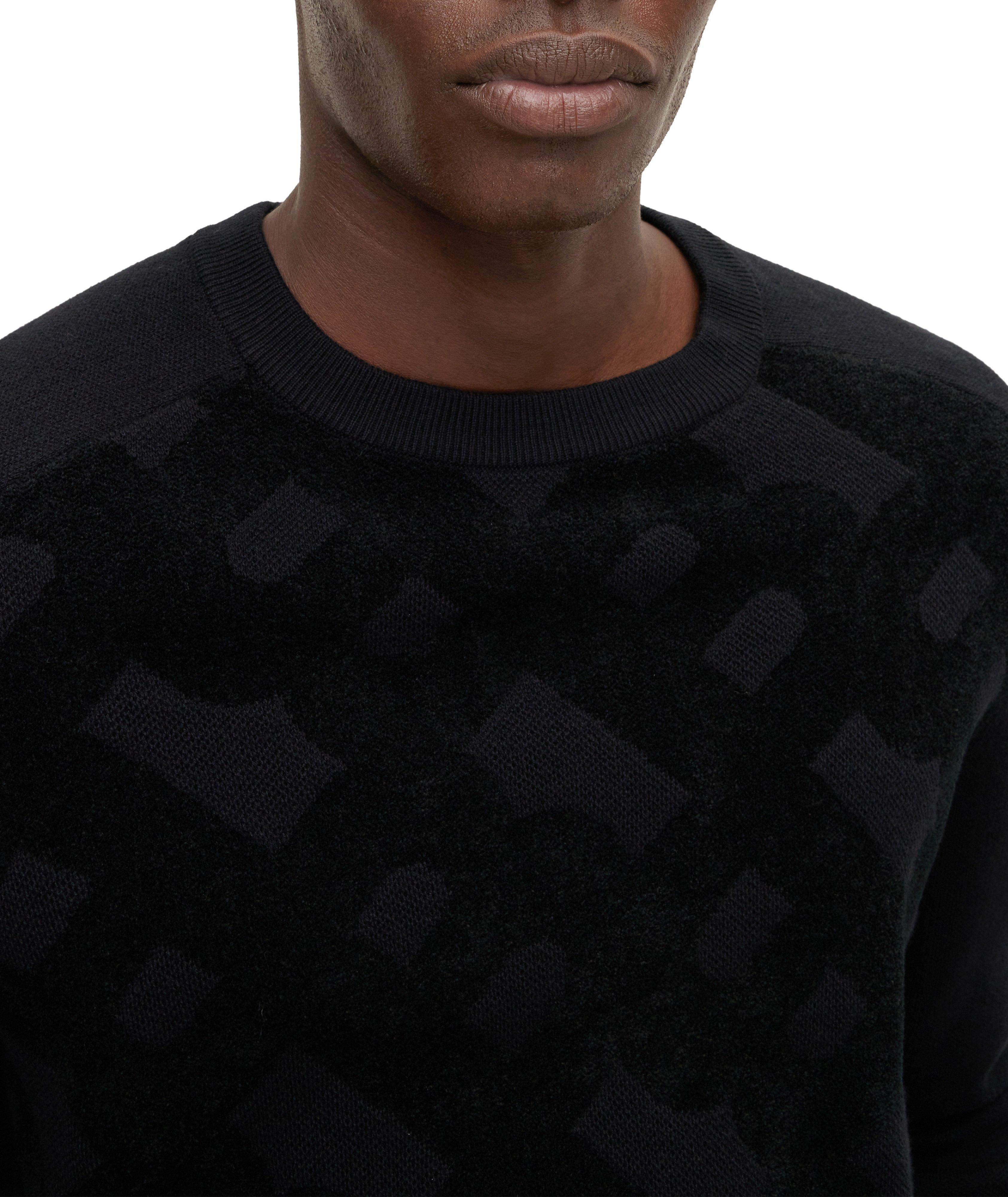 Monogram Jacquard Cotton-Blend Sweater image 3