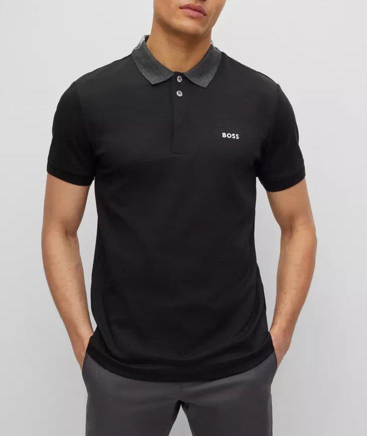 Polo en coton avec logo de coupe amincie image 1