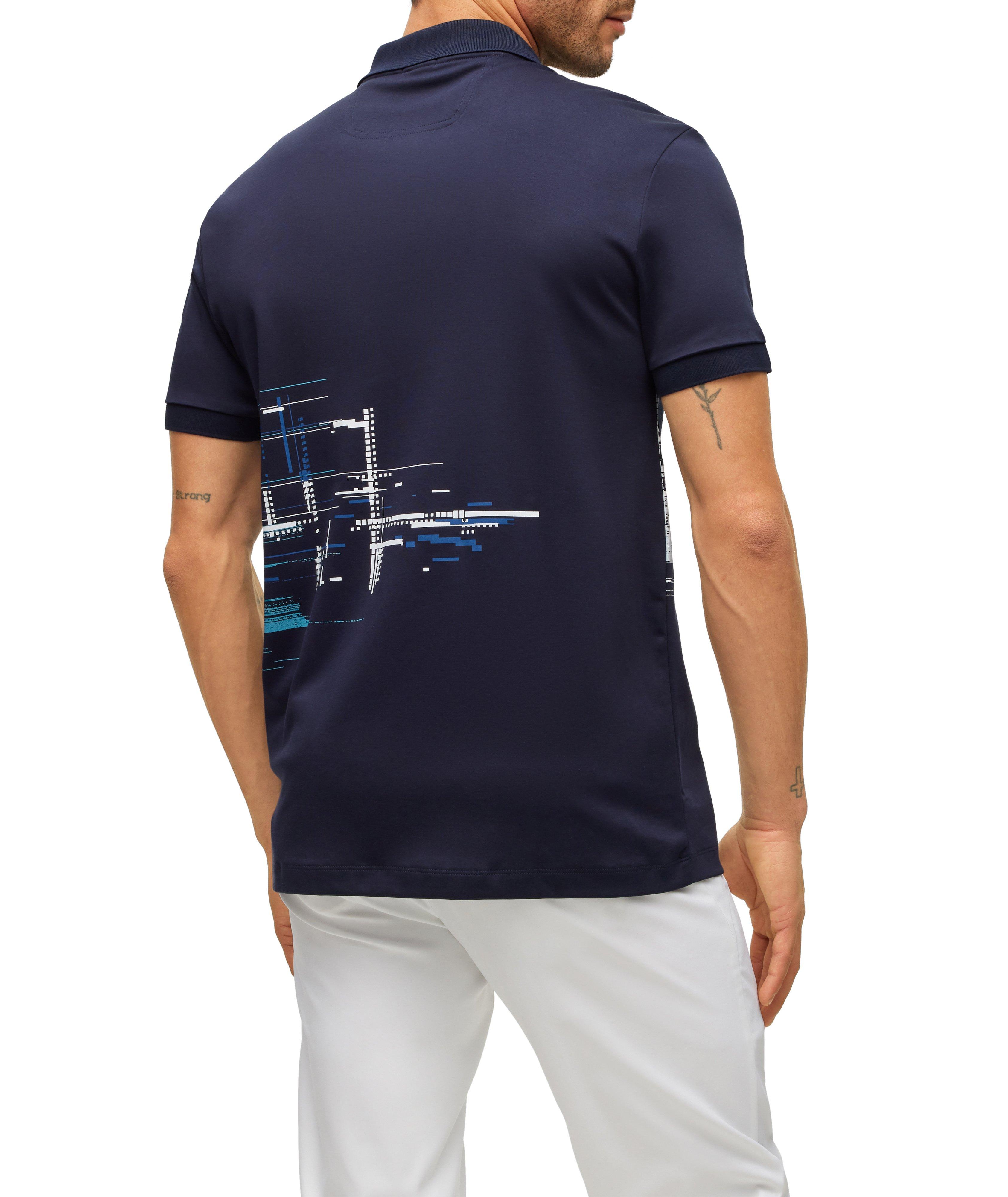 Polo en tricot interlock à motif abstrait image 3
