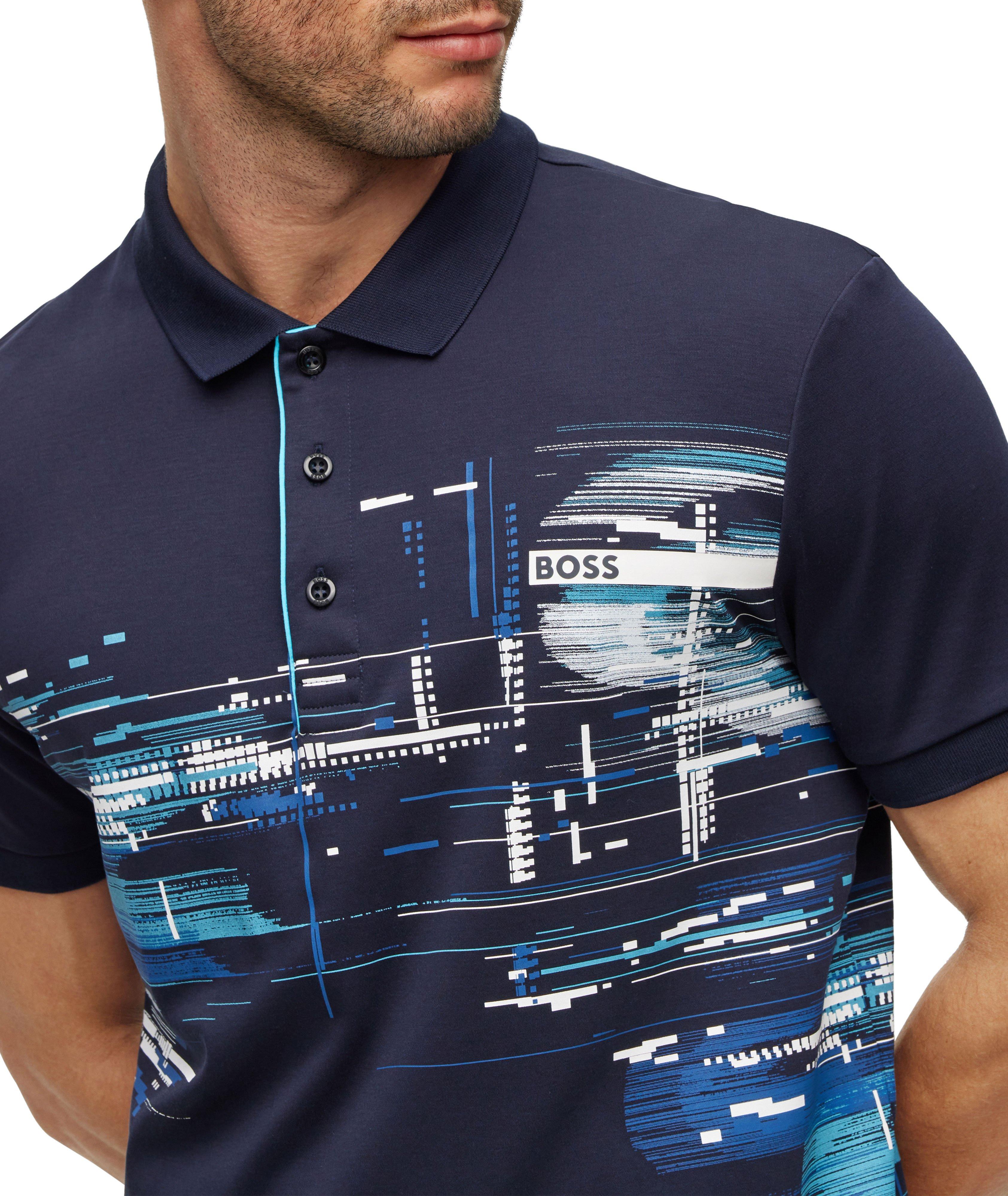 Polo en tricot interlock à motif abstrait image 4