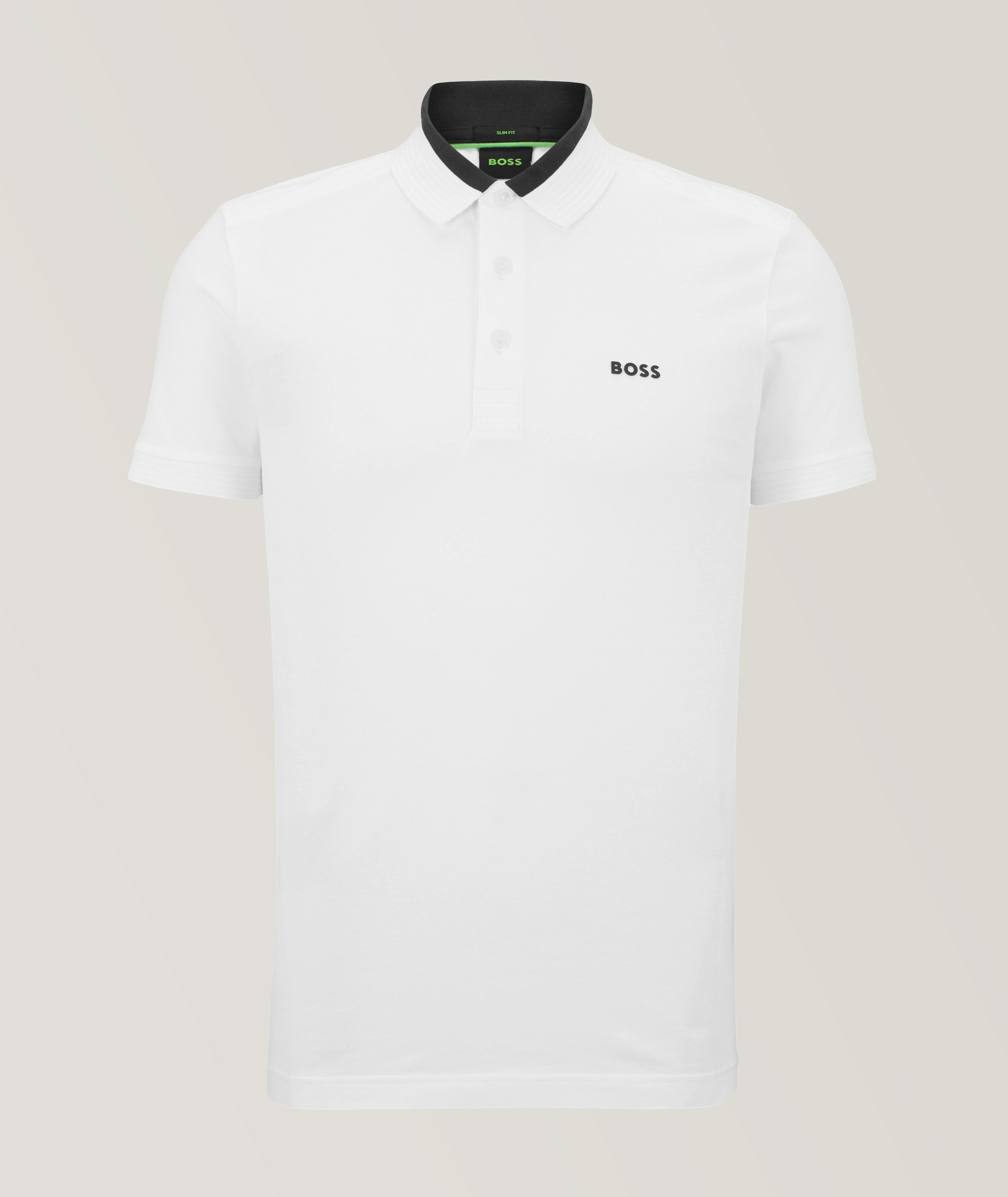 Slim-Fit Logo Inserts Stretch Cotton Polo image 0