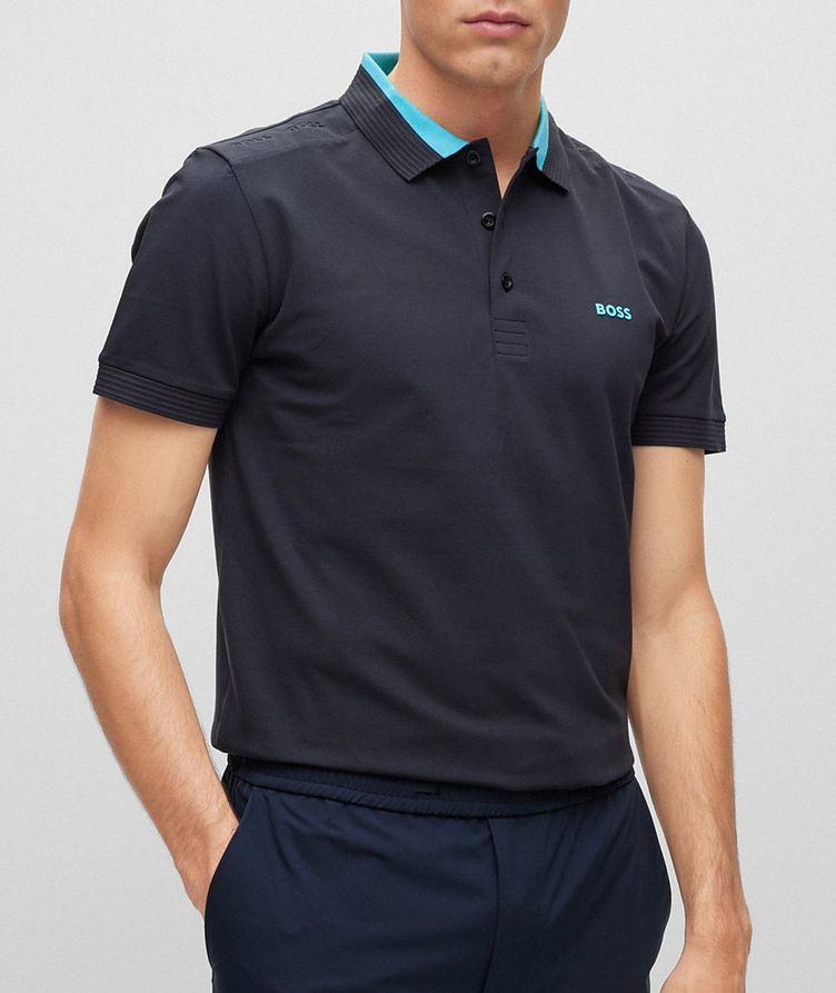 Slim-Fit Logo Inserts Stretch Cotton Polo image 1