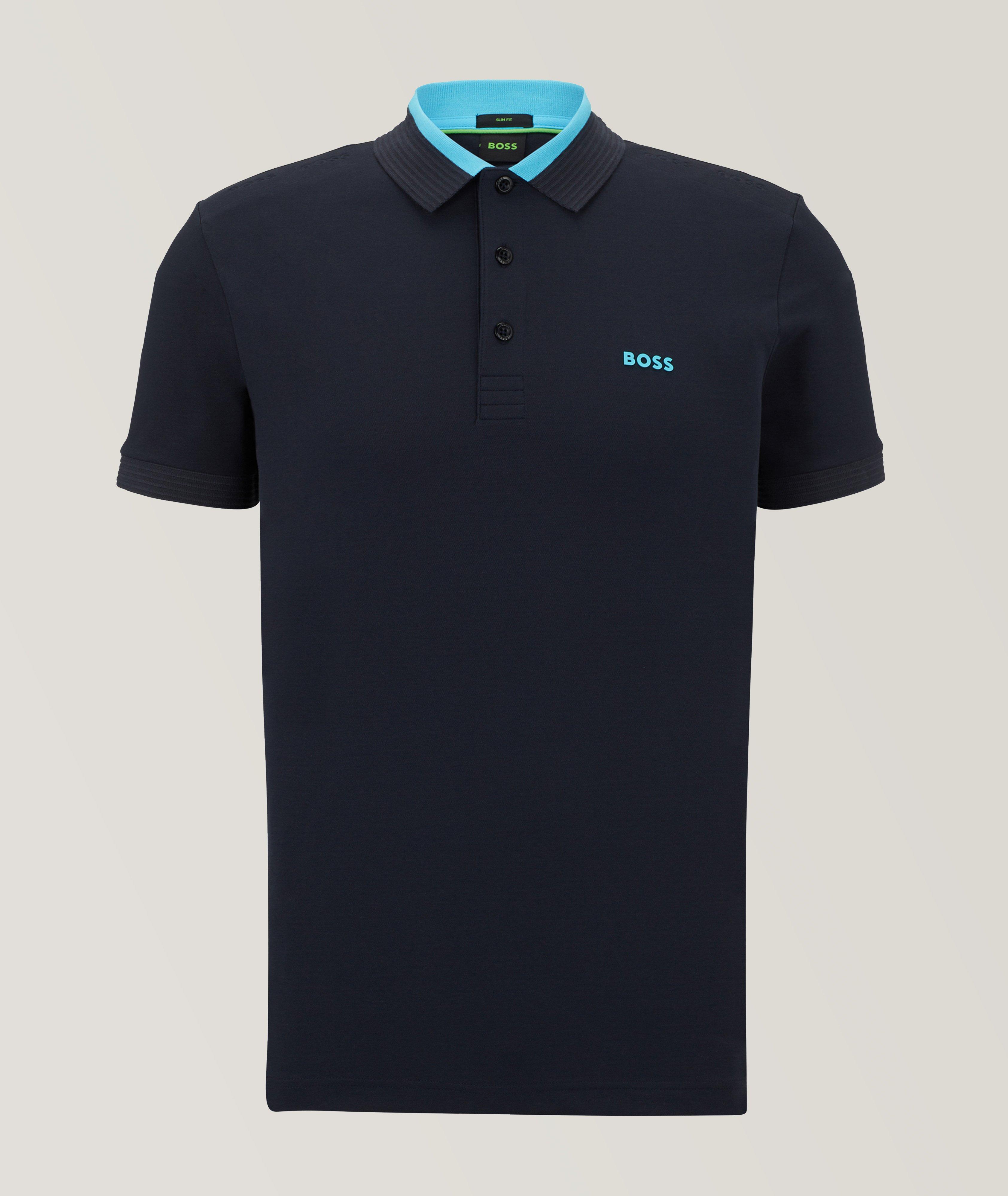 Slim-Fit Logo Inserts Stretch Cotton Polo image 0