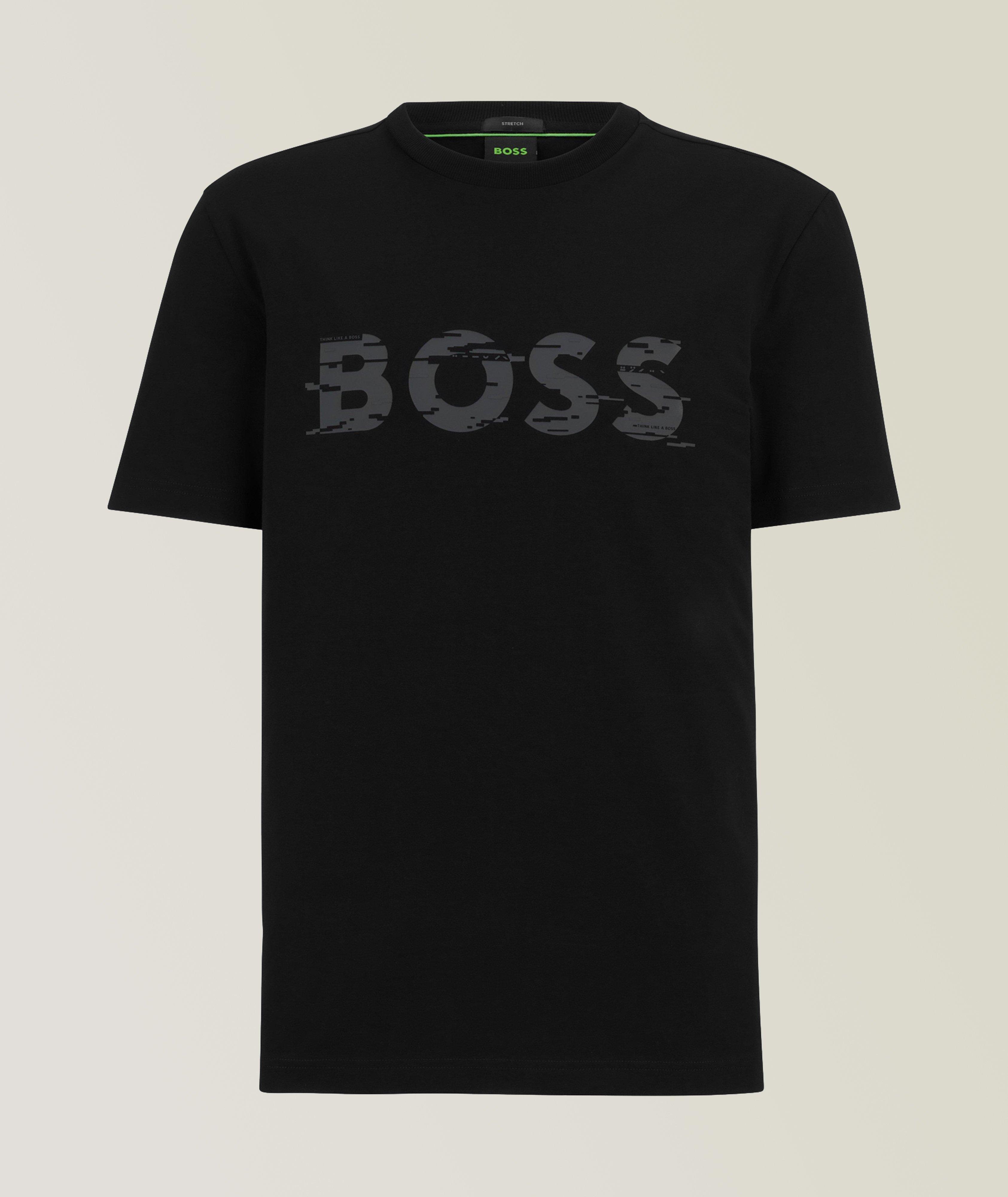 BOSS Stretch-Cotton Graphic Logo T-Shirt | Sweaters & Knits | Harry Rosen