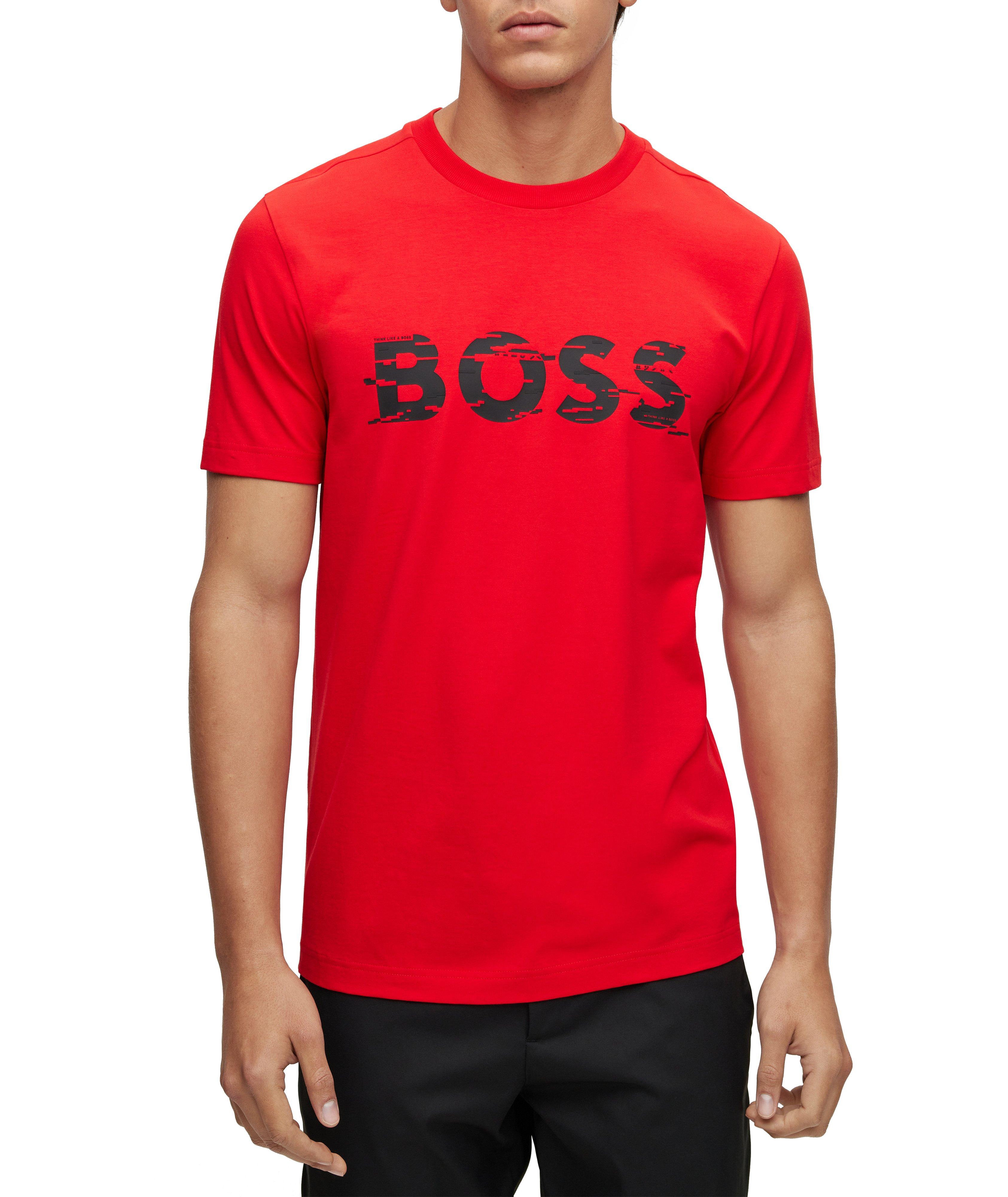 T-shirt en coton extensible avec logo image 1