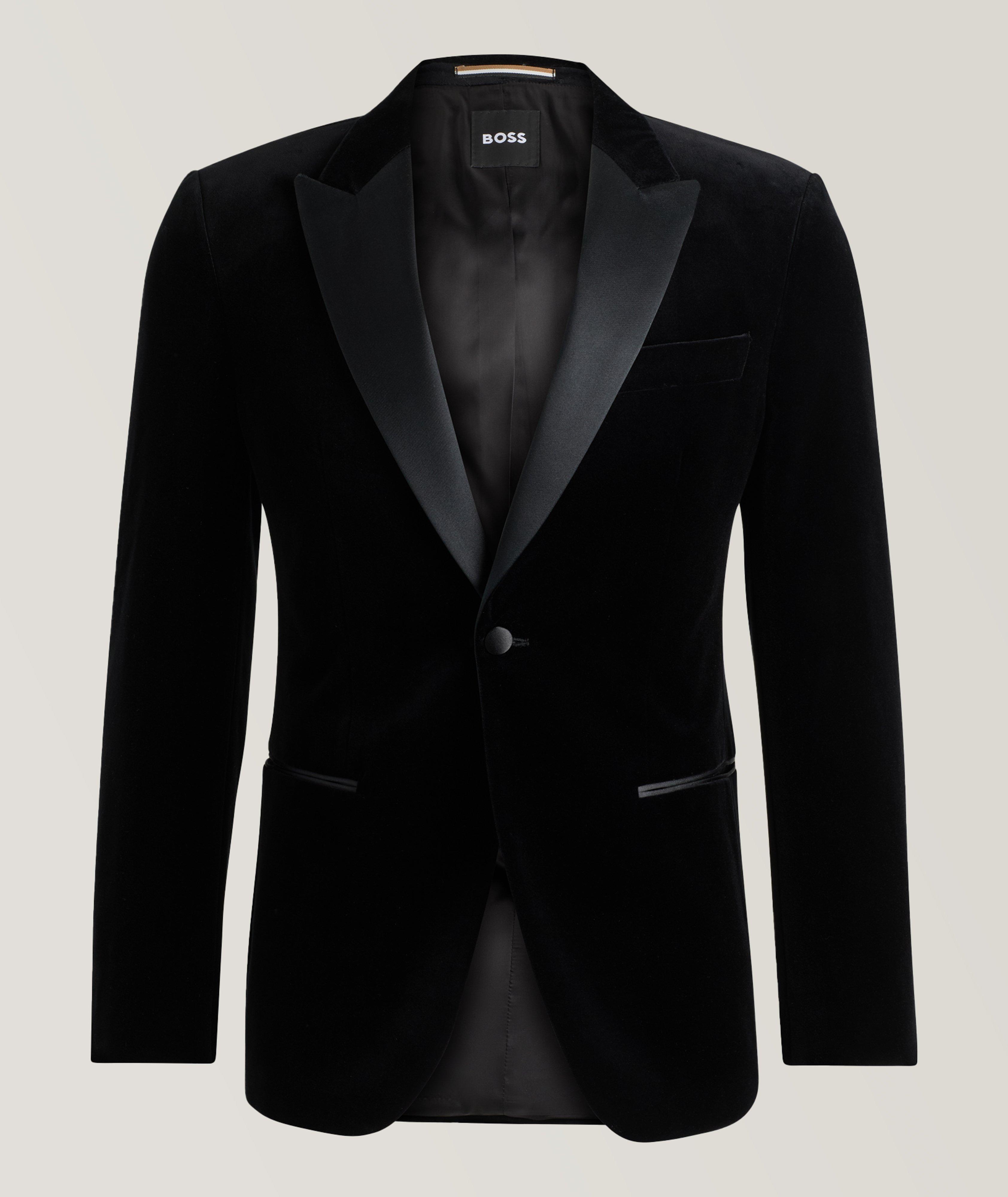 BOSS Slim-Fit Cotton-Velvet Tuxedo Jacket, Sport Jackets