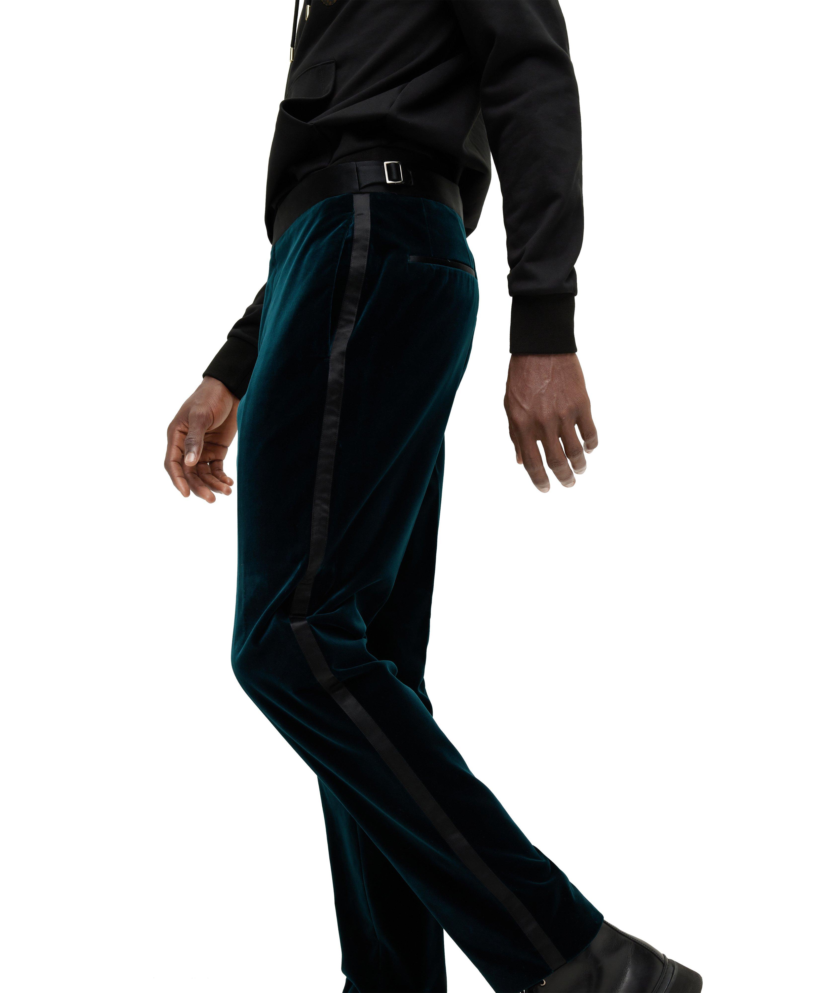 Pantalon de smoking en velours de coton de coupe amincie image 3
