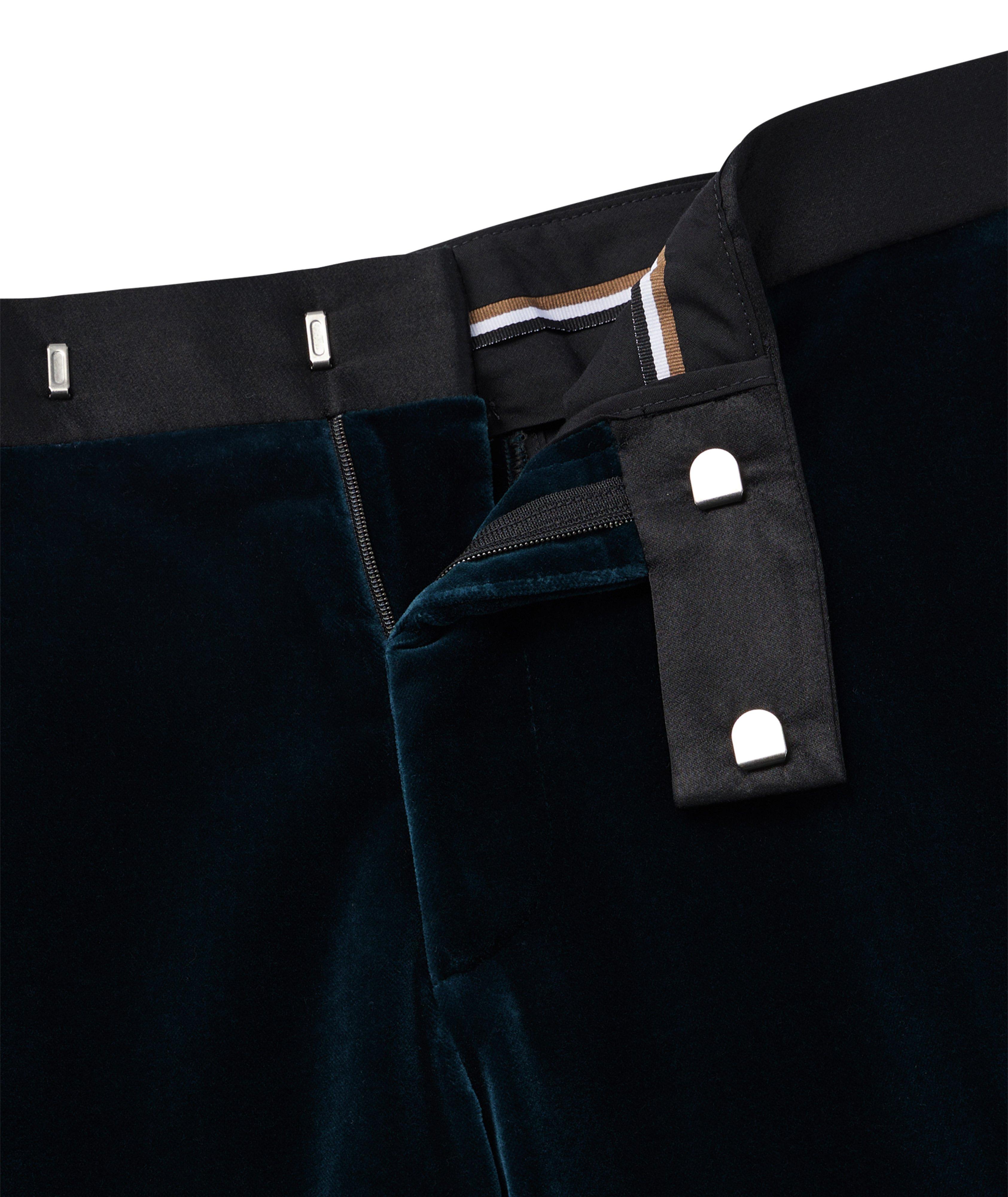 Pantalon de smoking en velours de coton de coupe amincie image 4