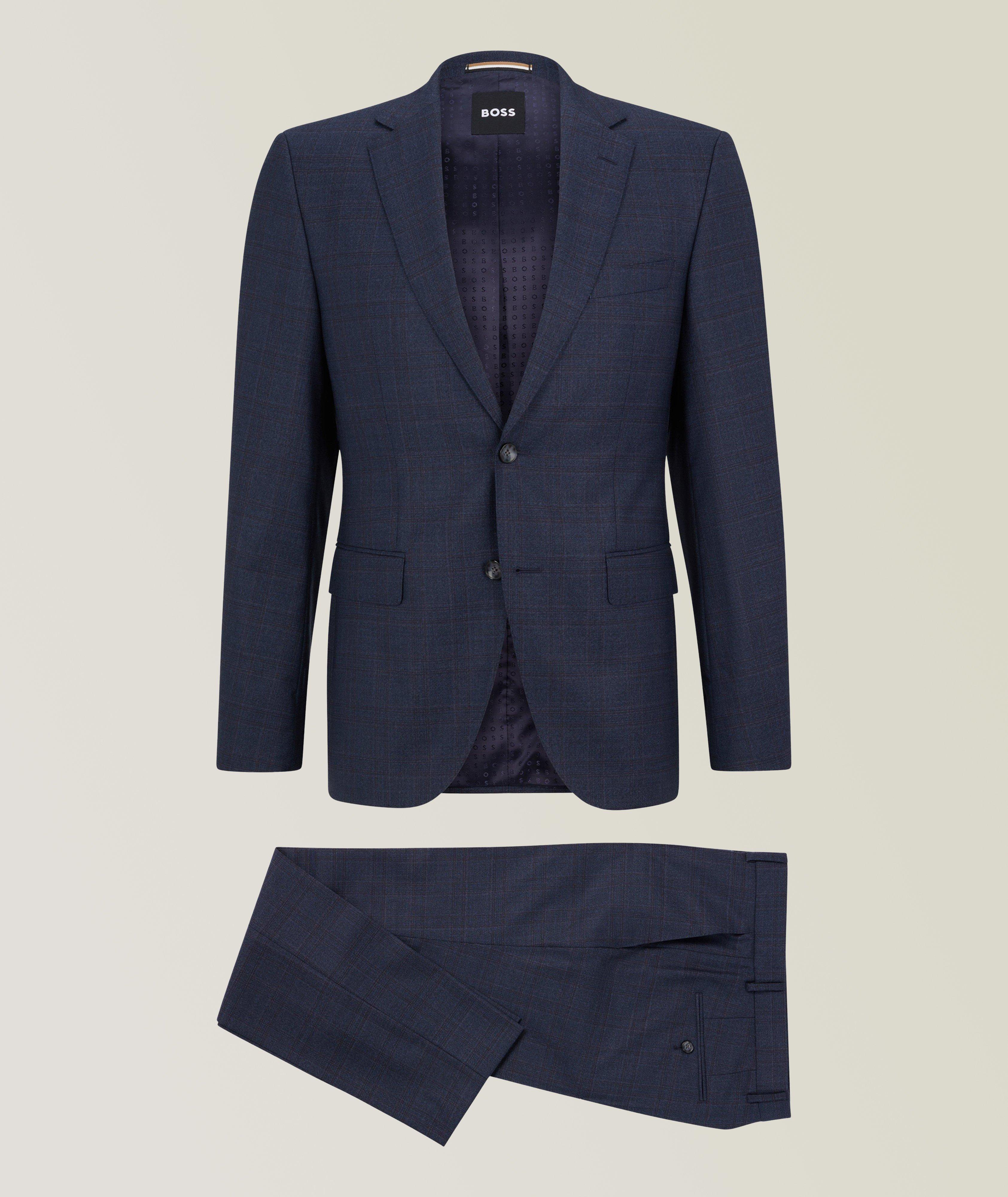 BOSS - Slim-fit suit in wool, silk and stretch