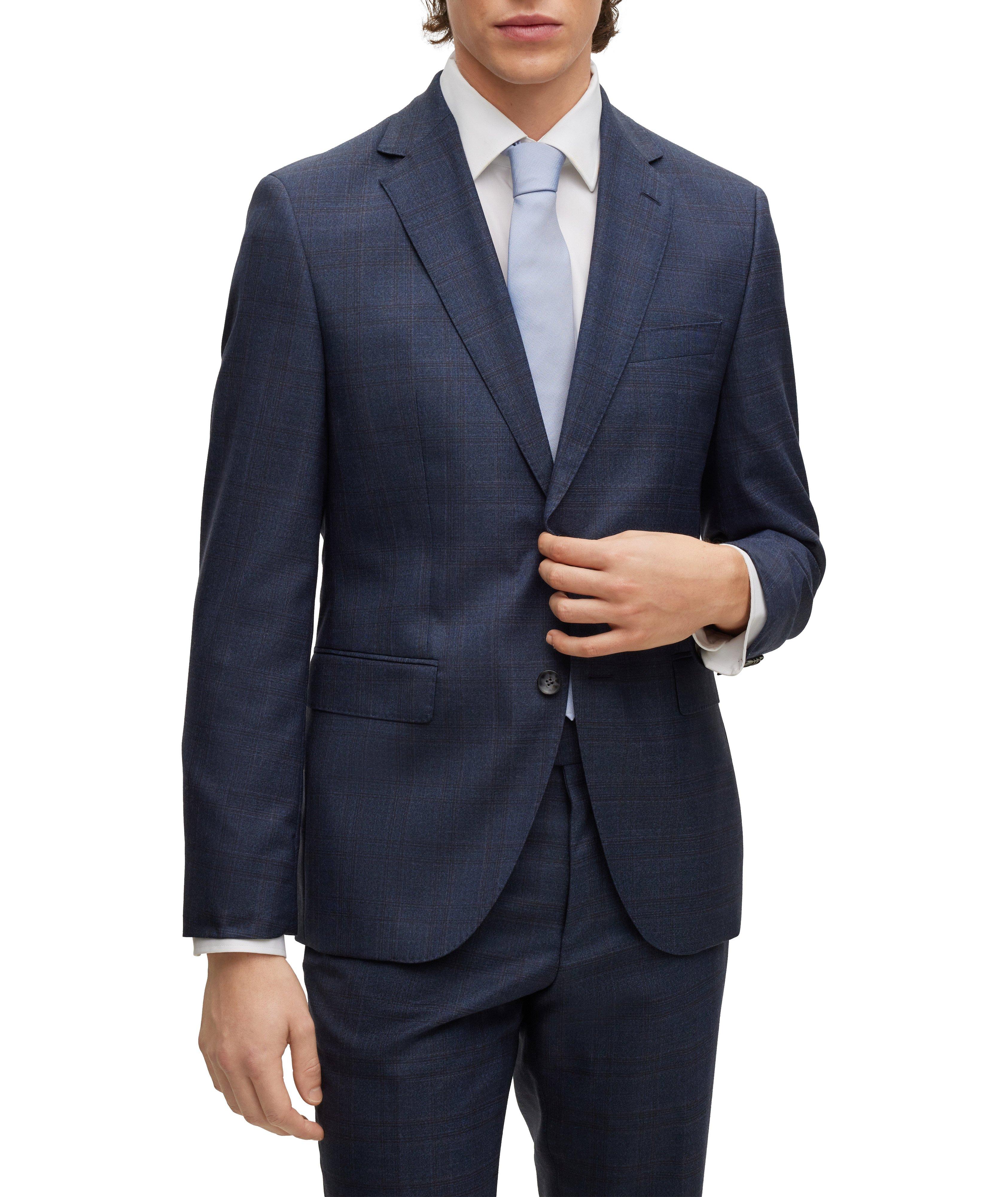 Virgin Wool Checked Serge Suit image 1