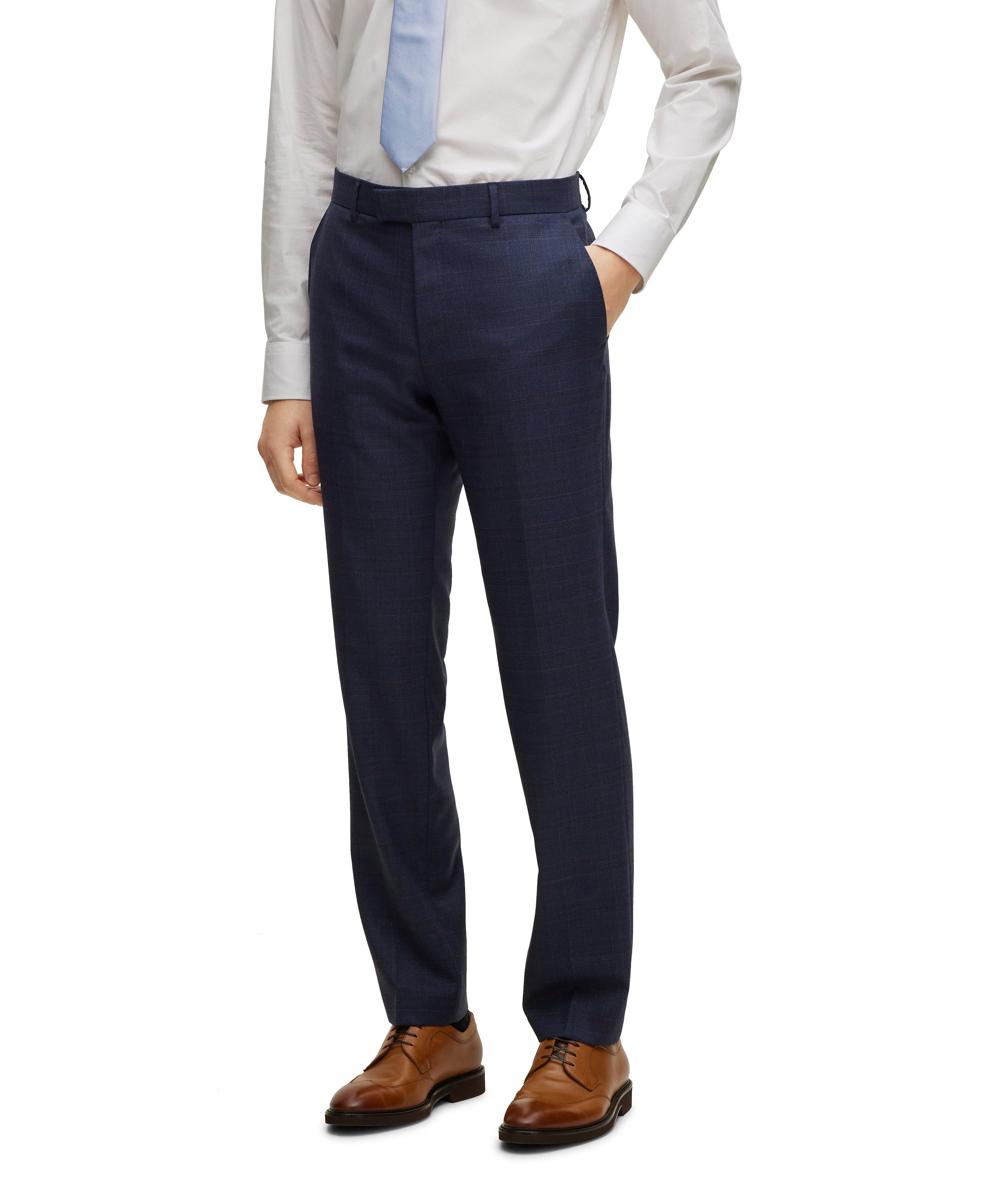 Navy suit pants in virgin wool