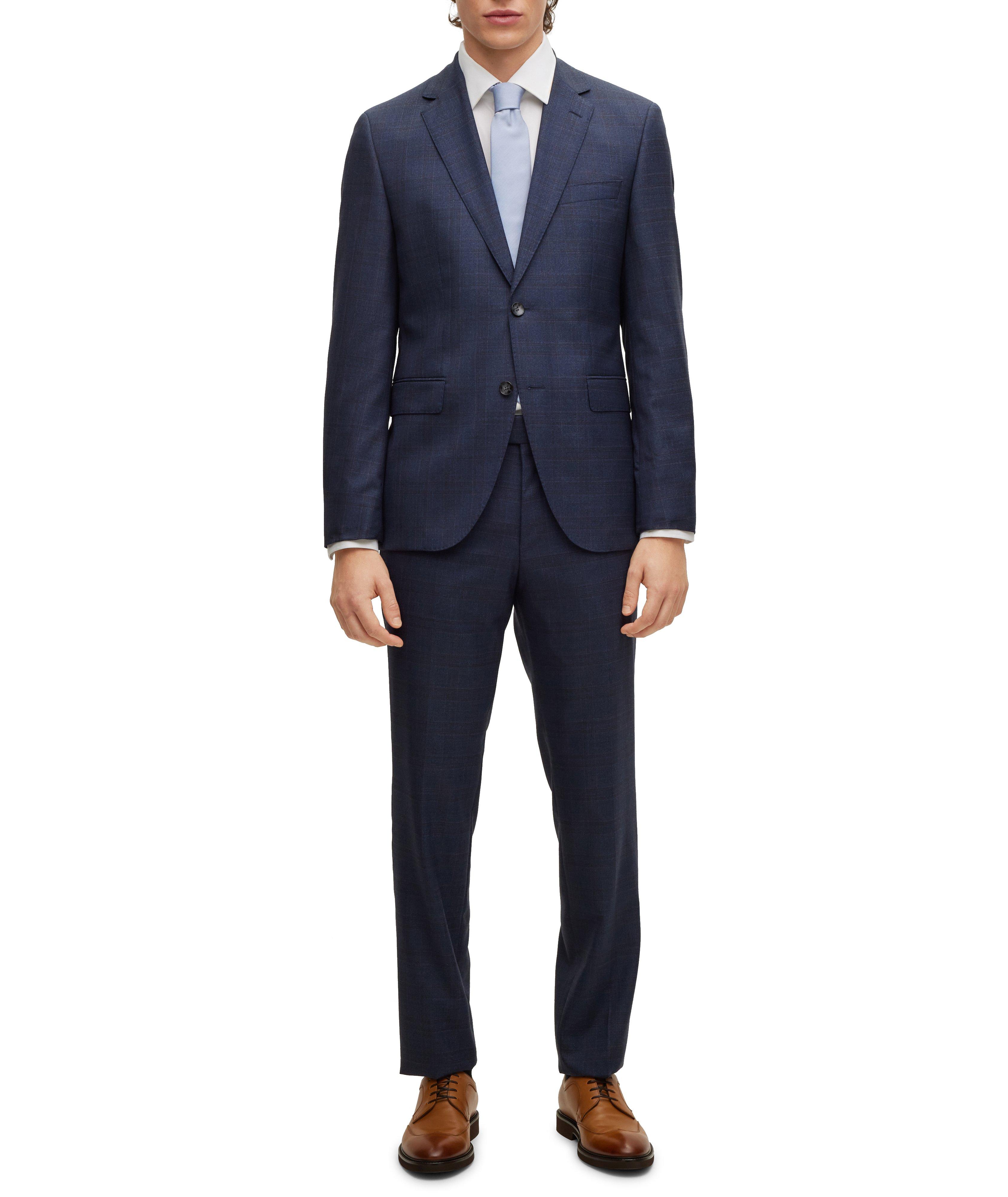 Virgin Wool Checked Serge Suit image 8